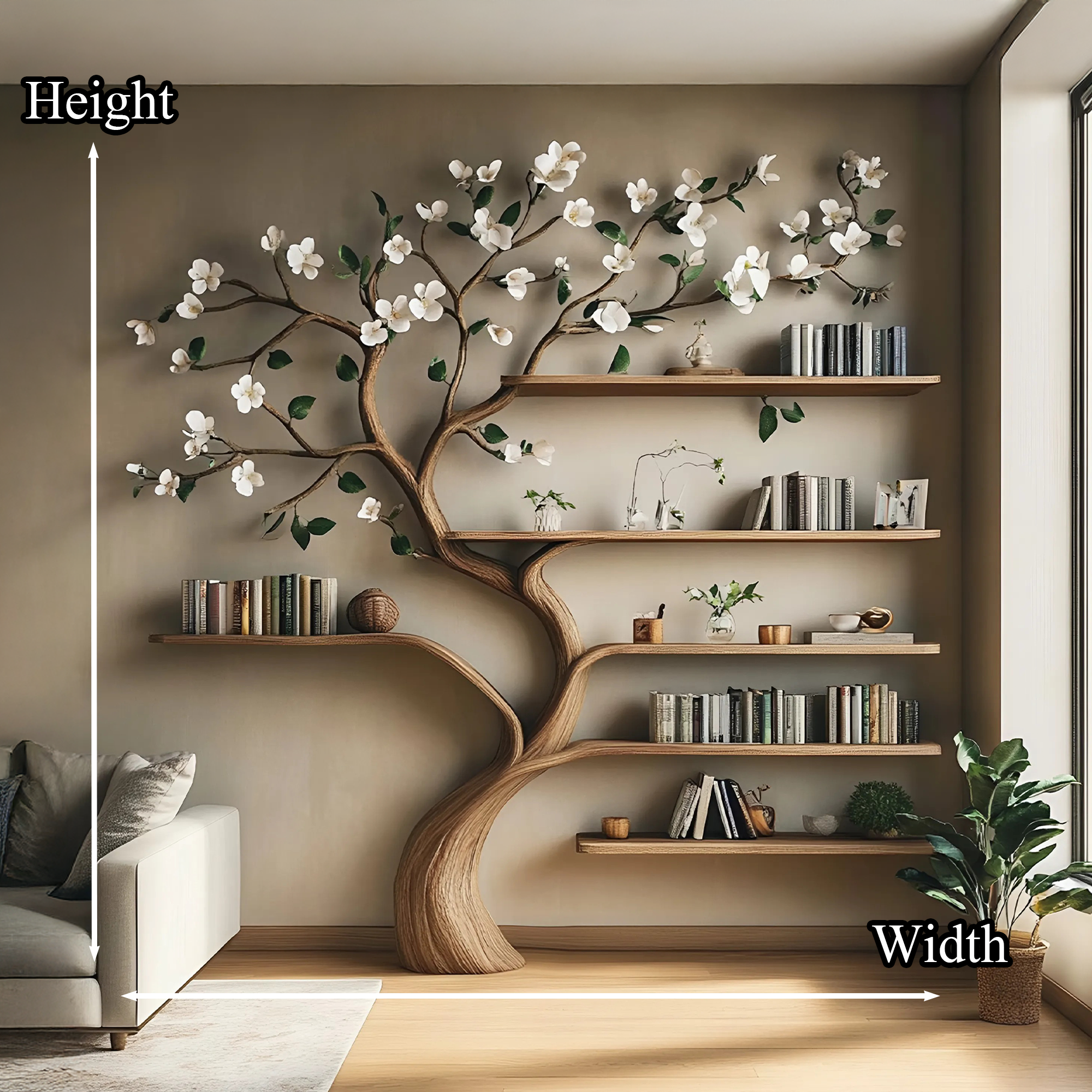 Bookcase Corner Shelf Shelves Gift Her SINLTB138