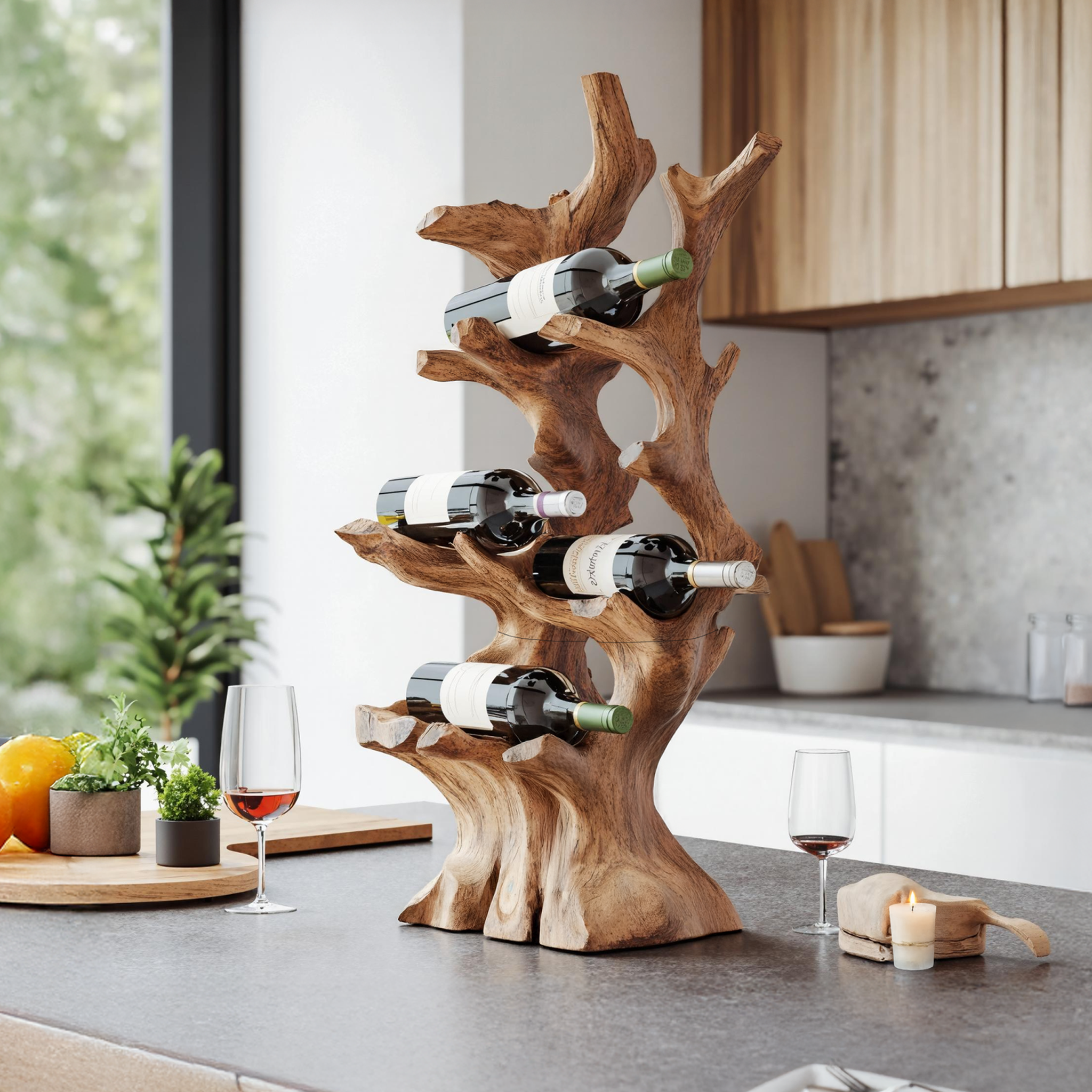 Handcrafted Wine Rack For Living Room Wall Organizer SILDTTNWH011