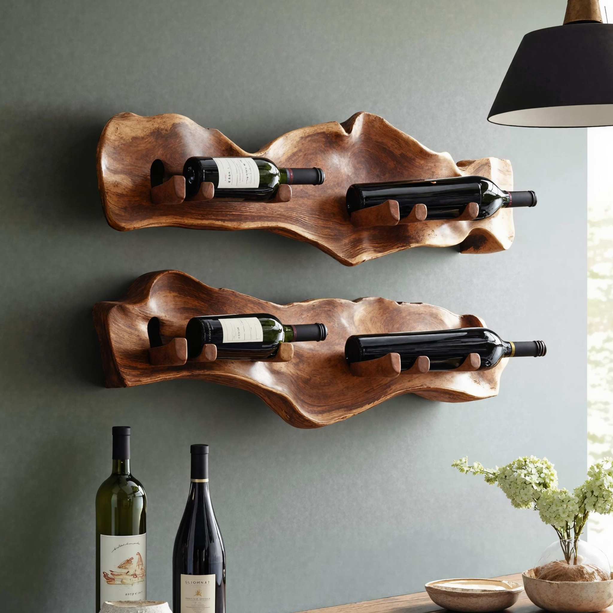 Handcrafted Wine Holder For Kitchen Countertop Style SILDTTNWH007