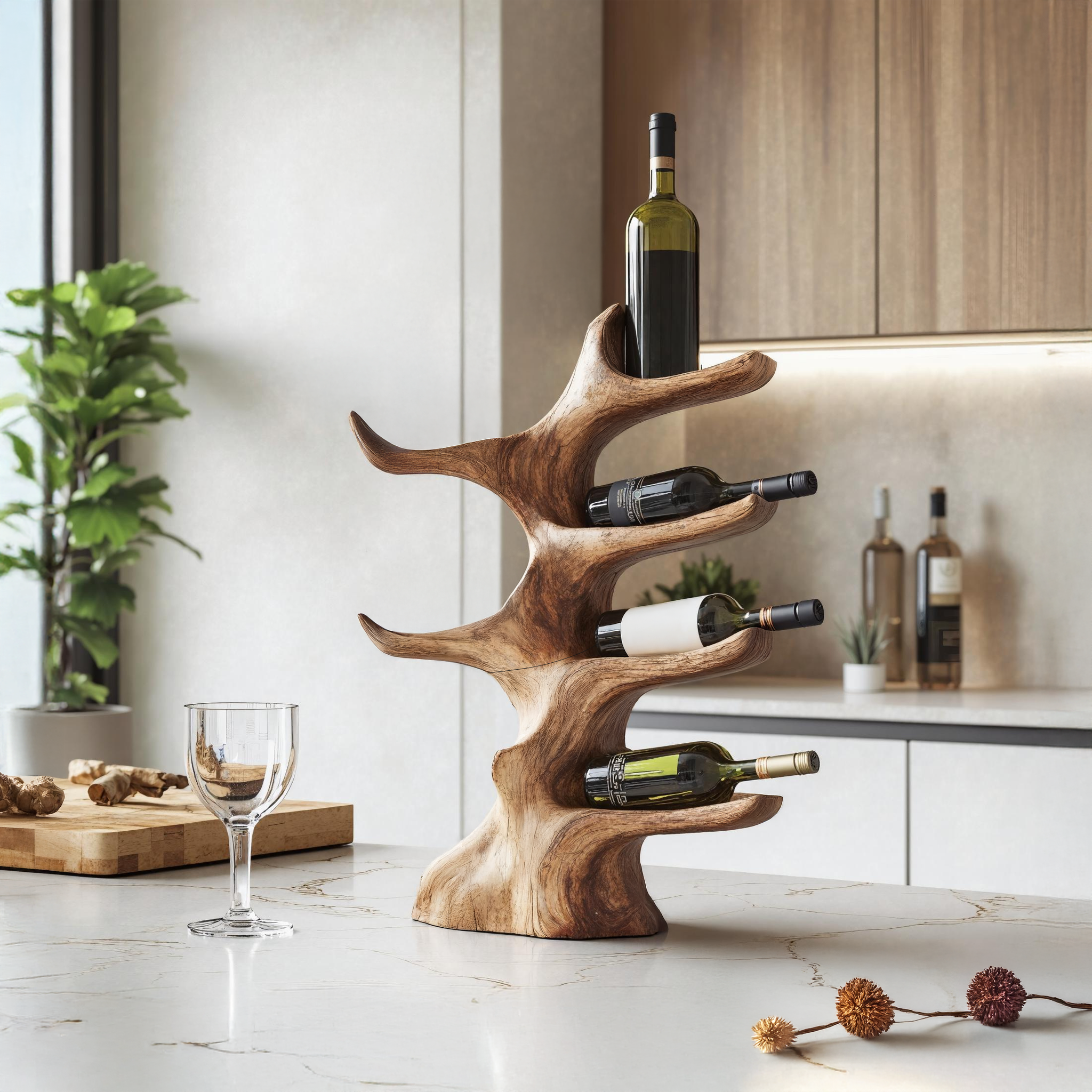 Mid Century Wine Stand For Kitchen Modern Bar Decor SILDTTNWH009