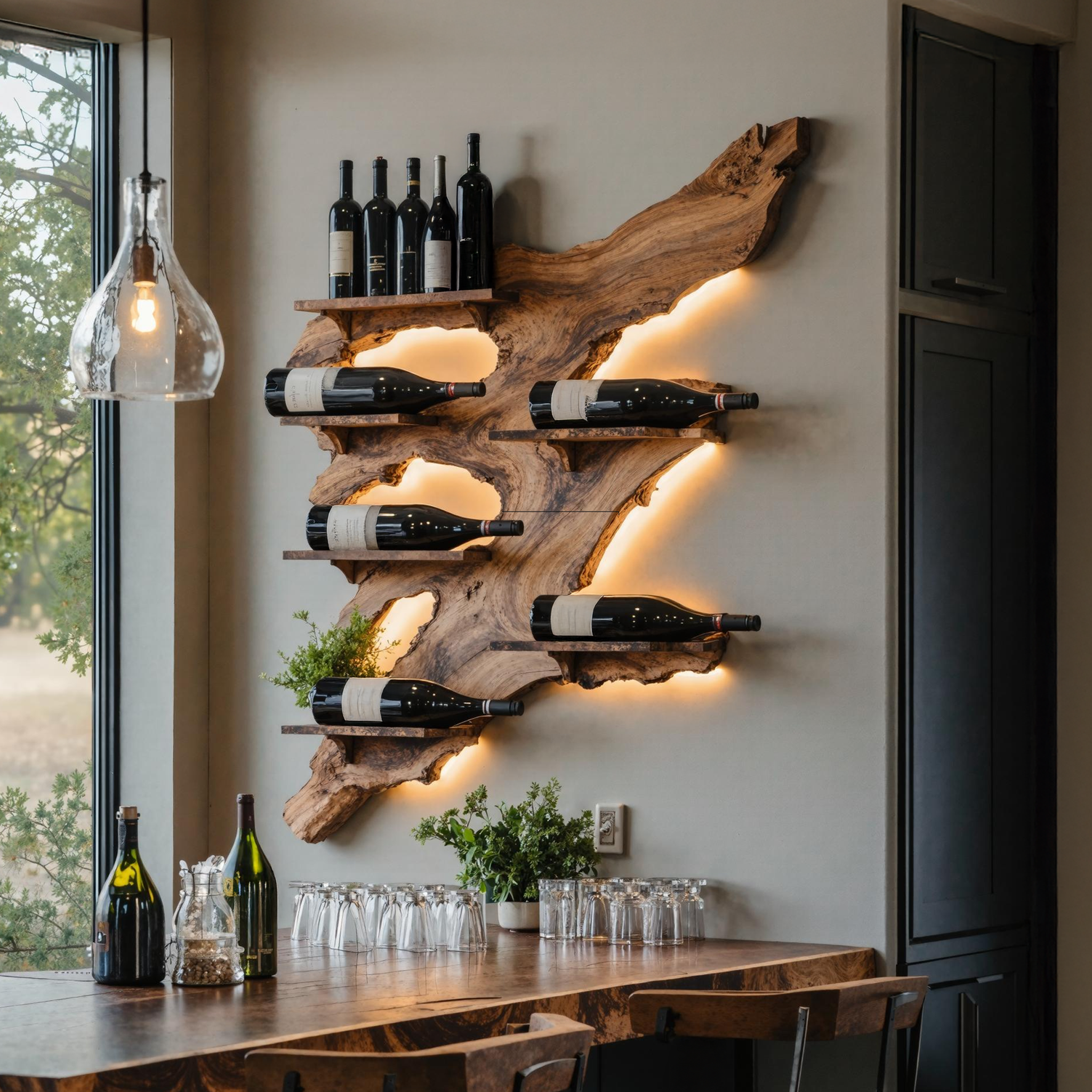 Rustic Wine Rack For Furniture Home Bar Wall Design SILDTTRWH022
