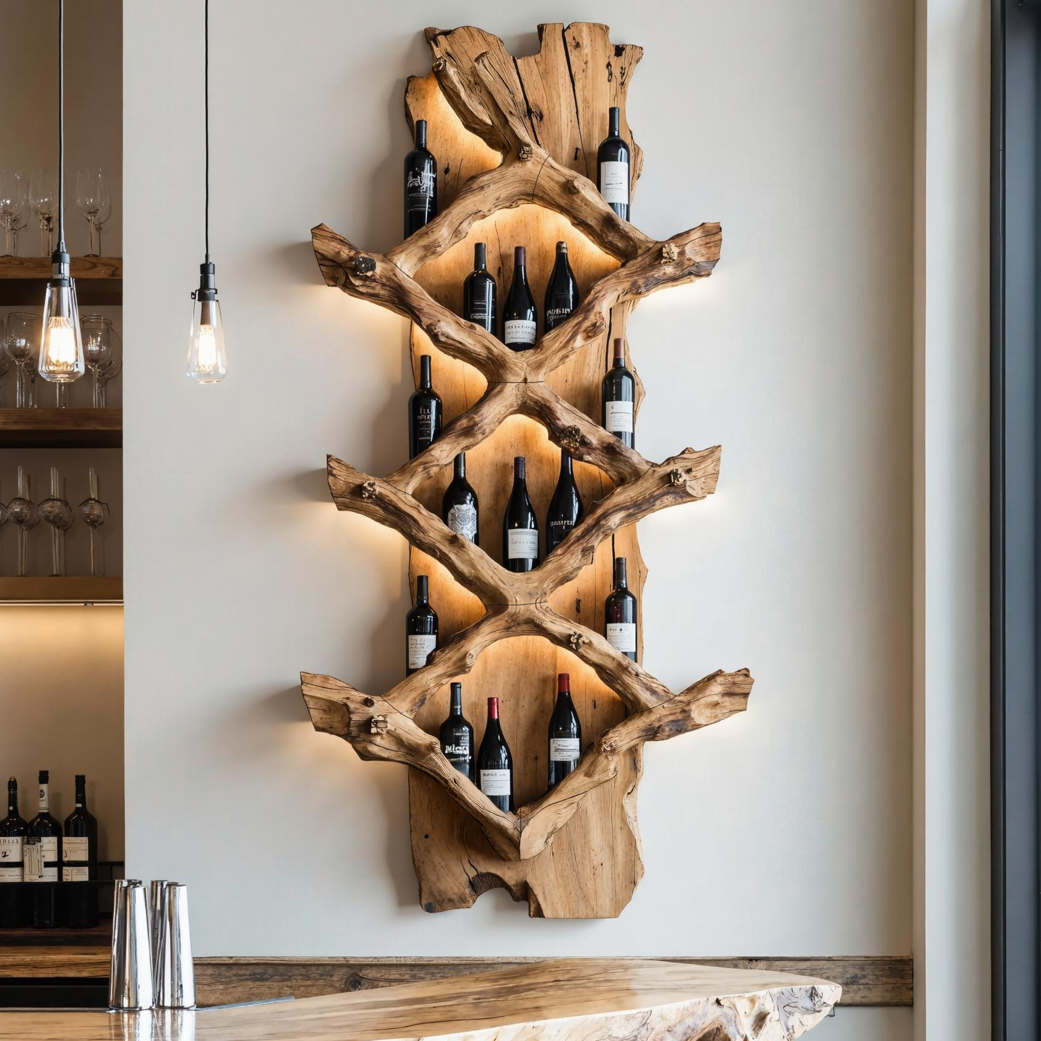 Rustic Wine Holder For Furniture Country Bar Vibe SILDTTRWH030