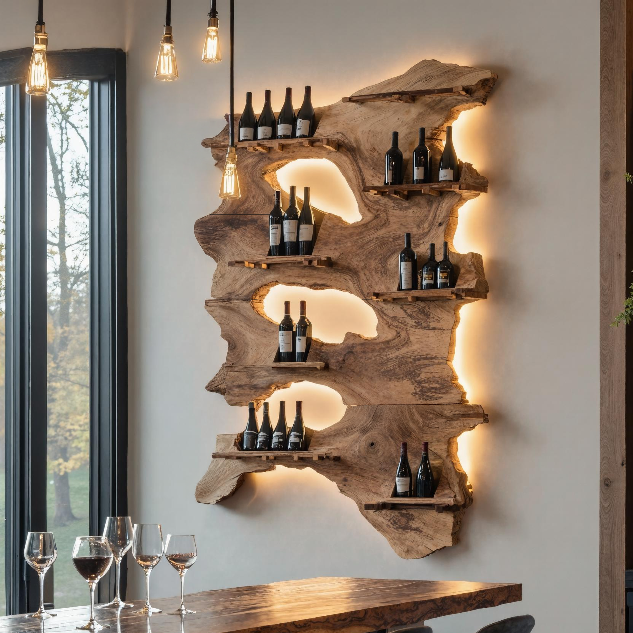 Farmhouse Wine Rack For Furniture Functional Decor SILDTTRWH028