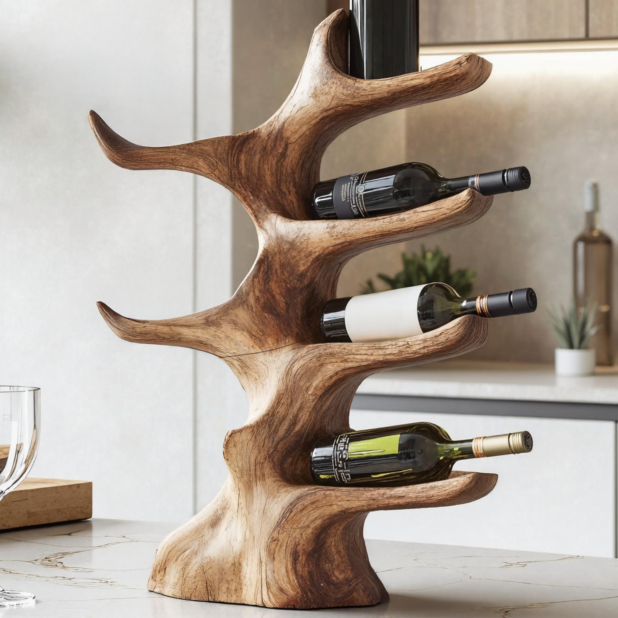 Mid Century Wine Stand For Kitchen Modern Bar Decor SILDTTNWH009