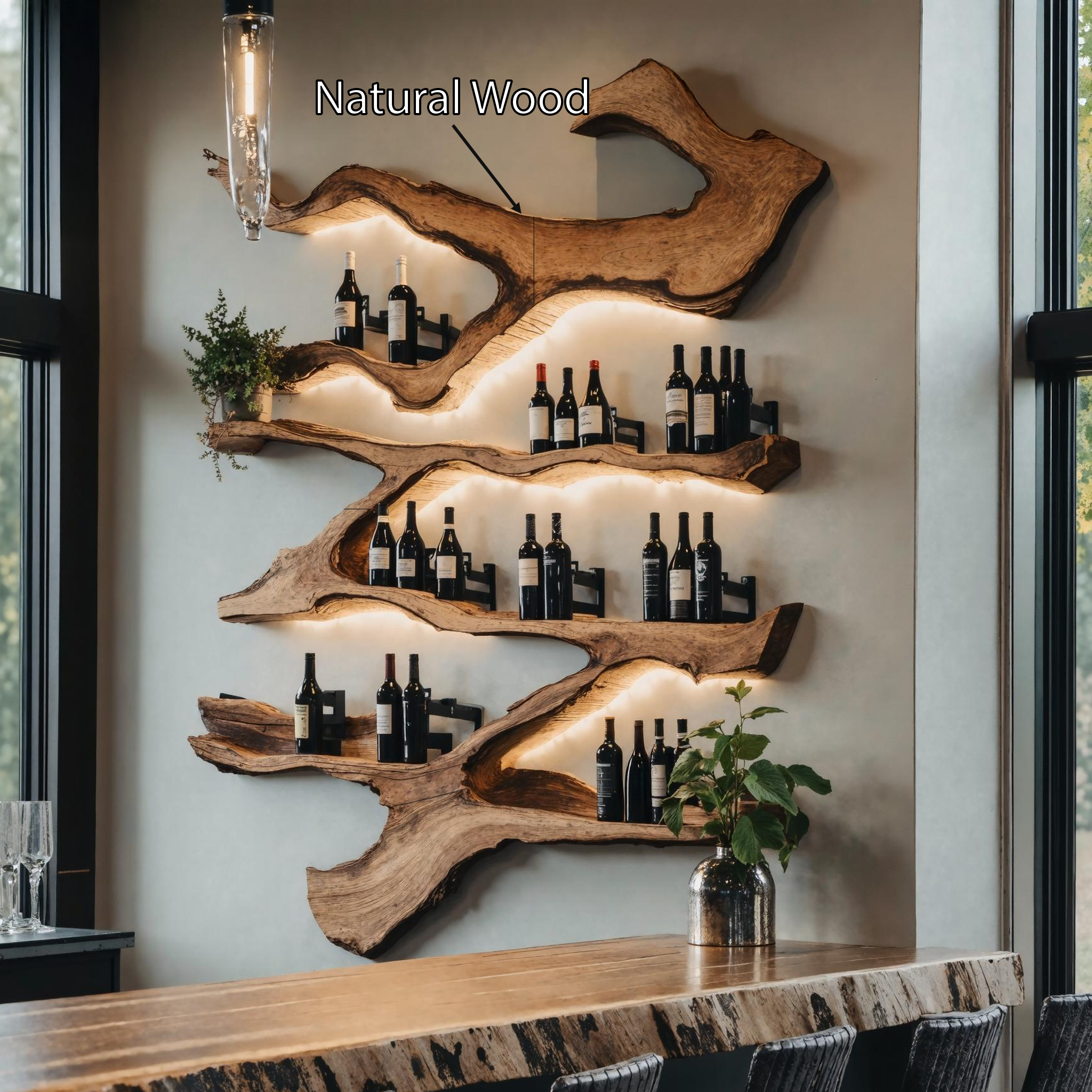 Farmhouse Wine Holder For Furniture Wine Rack Display SILDTTRWH024
