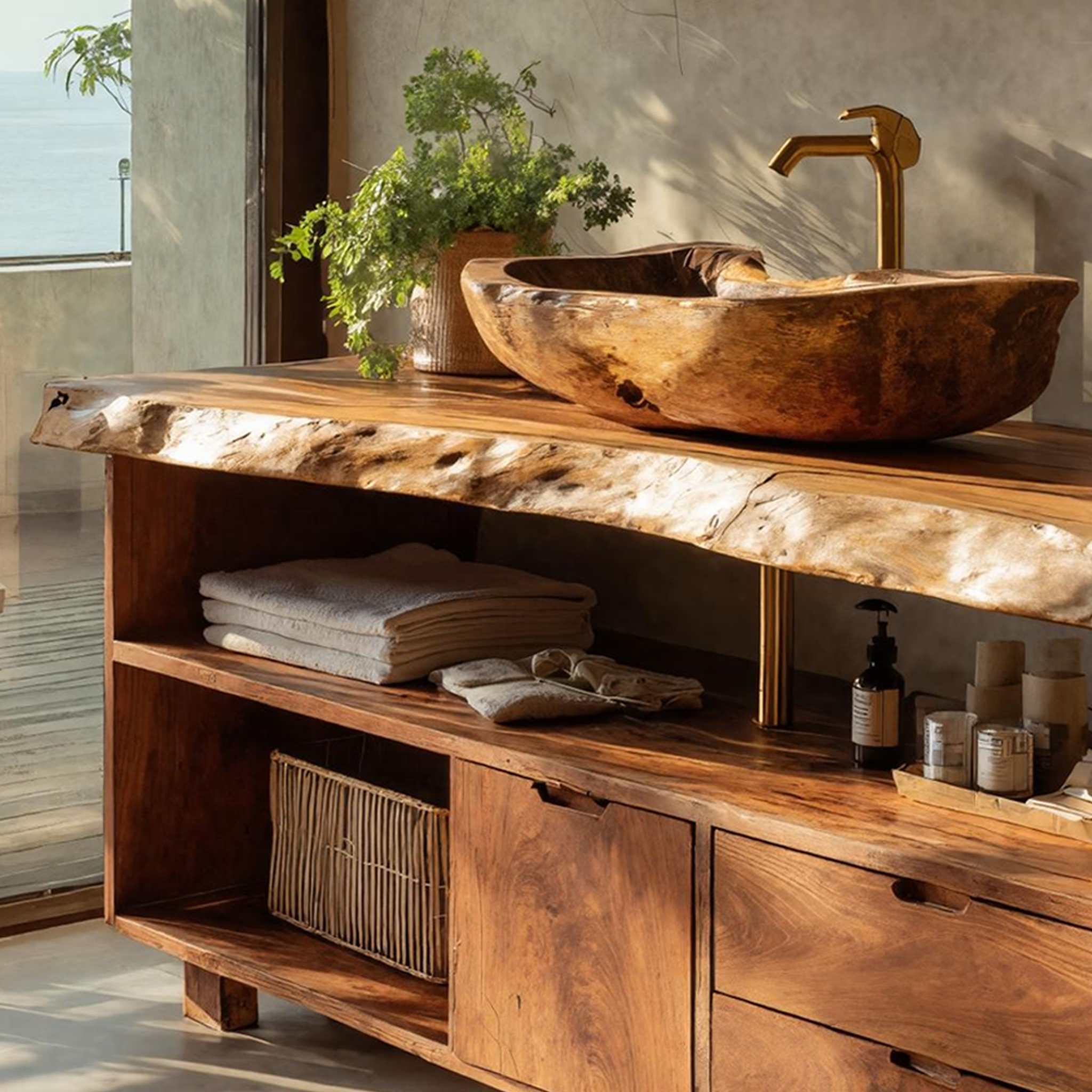 Modern Mid Century Vanity For Bathroom Makeover SILDTTRBRV030