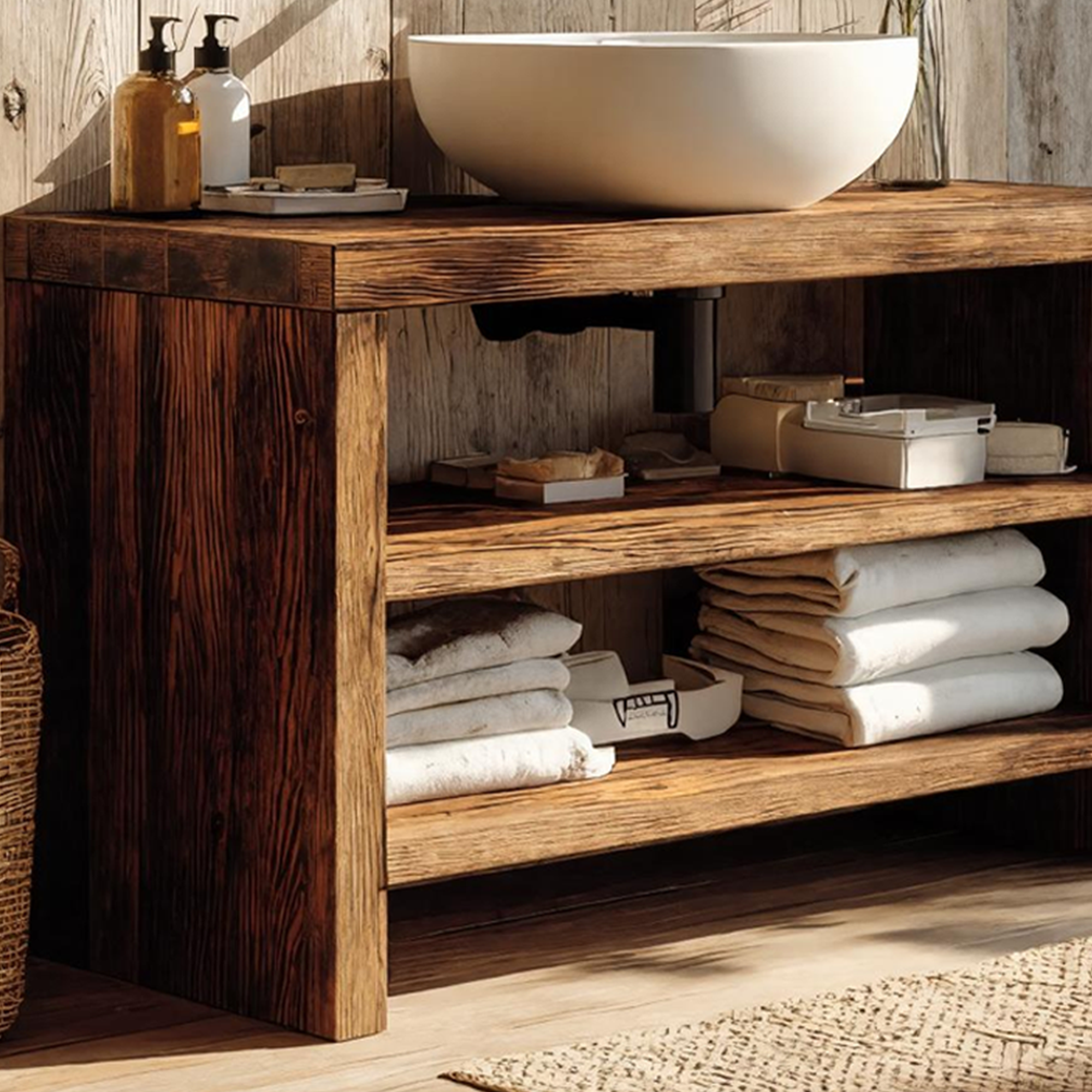 Live Edge Vanity Rustic Style For Bathroom Design SILDTTRBRV038