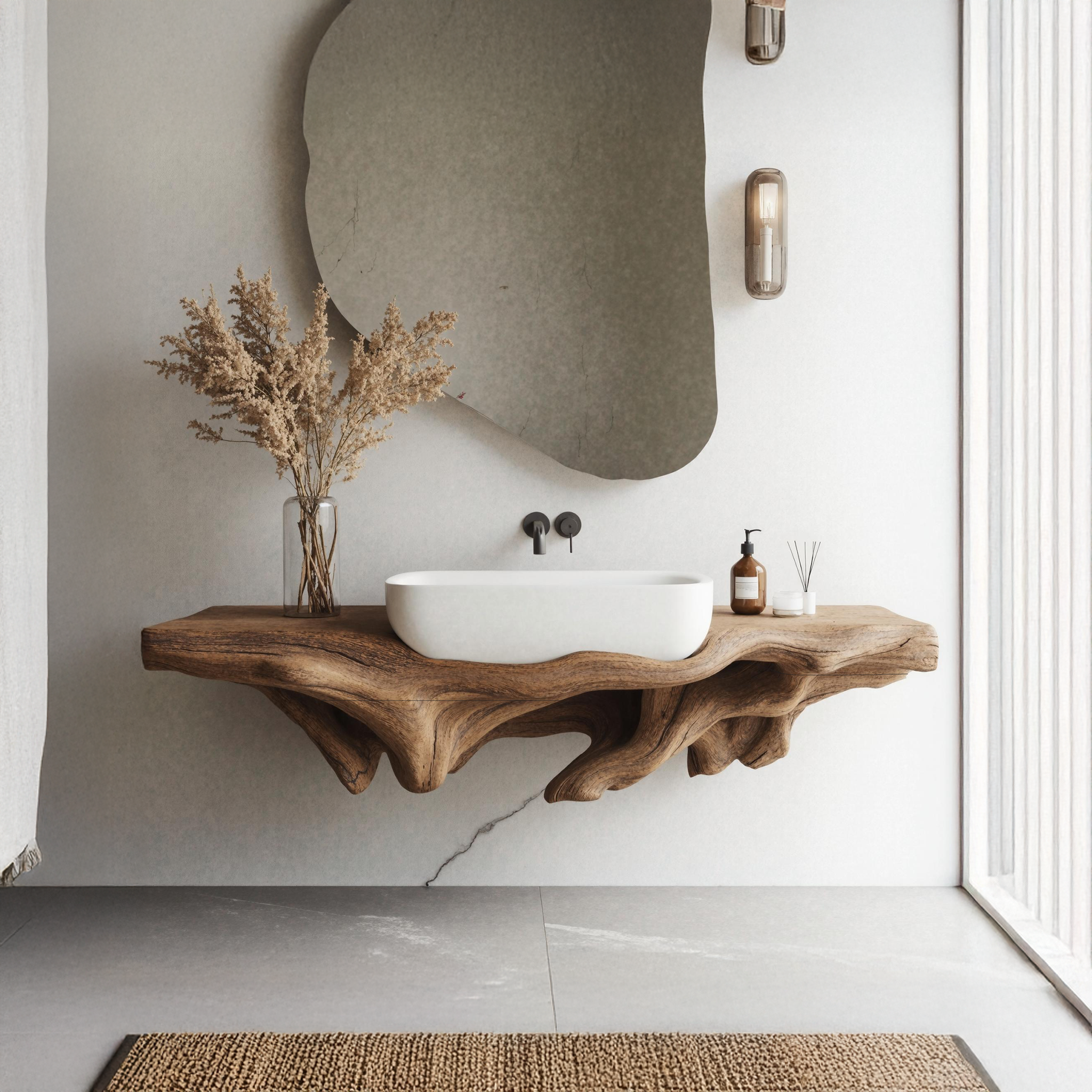 Farmhouse Bathroom Shelf Wall Mount For Storage SILDTTNBAS004