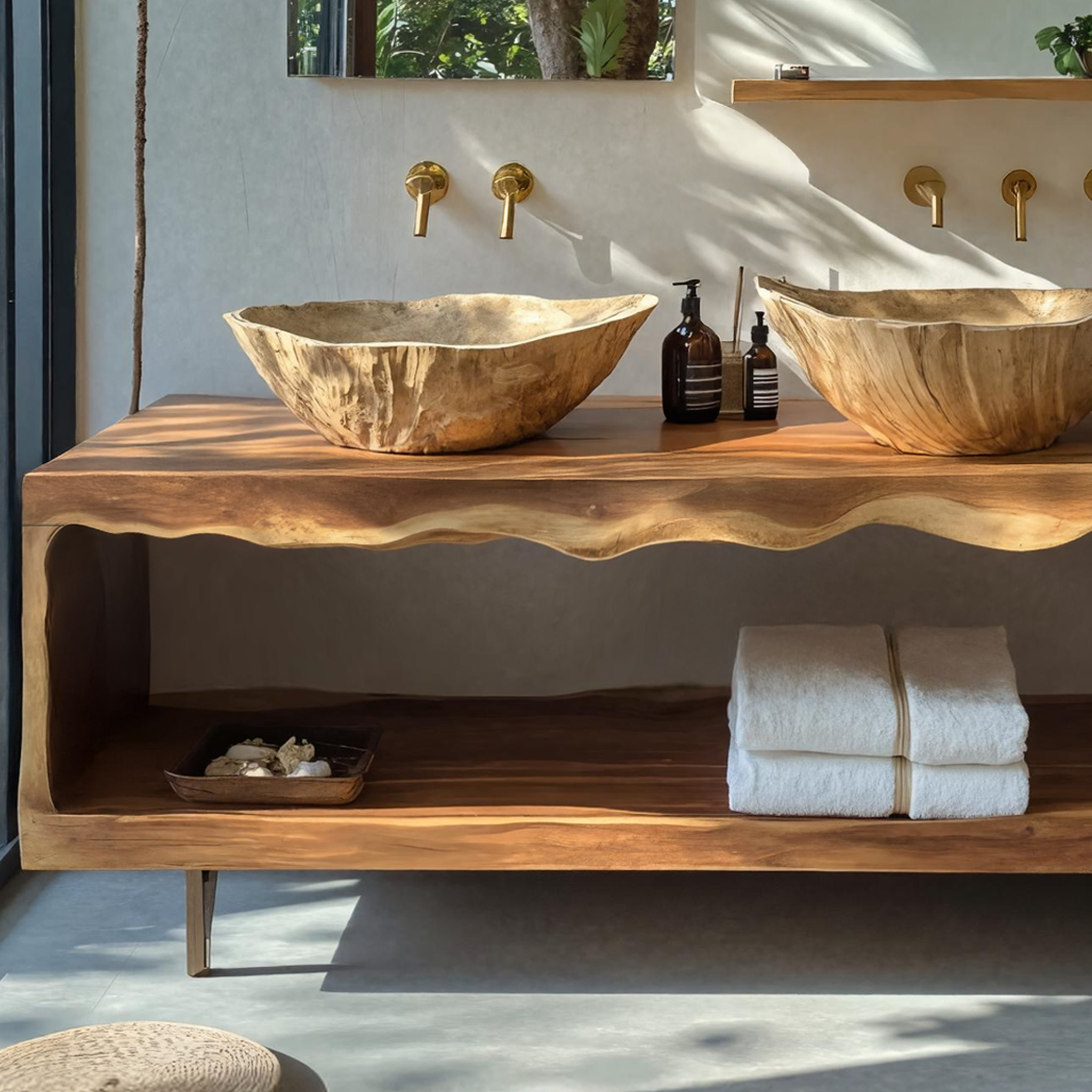 Farmhouse Live Edge Vanity For Bathroom Wall Decor SILDTTRBRV027