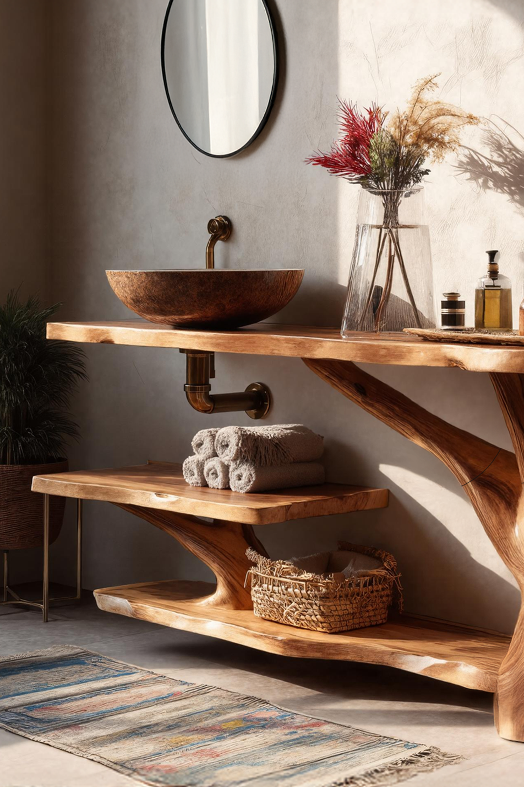 Farmhouse Solid Wood Bathroom Vanity For Rustic Furniture Decoration SILDTTRBRV071