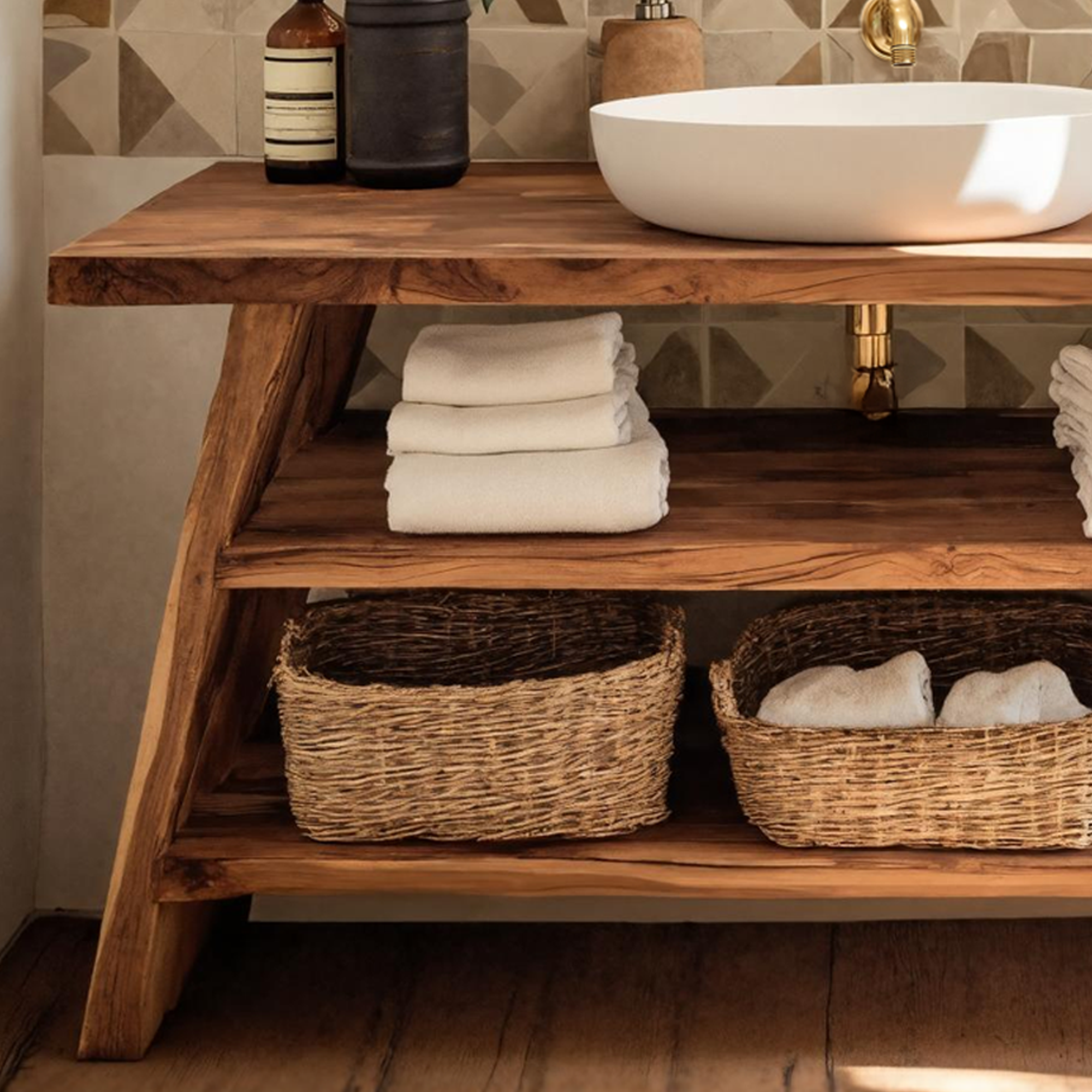 Farmhouse Bathroom Furniture With Wooden Vanity Design SILDTTRBRV046