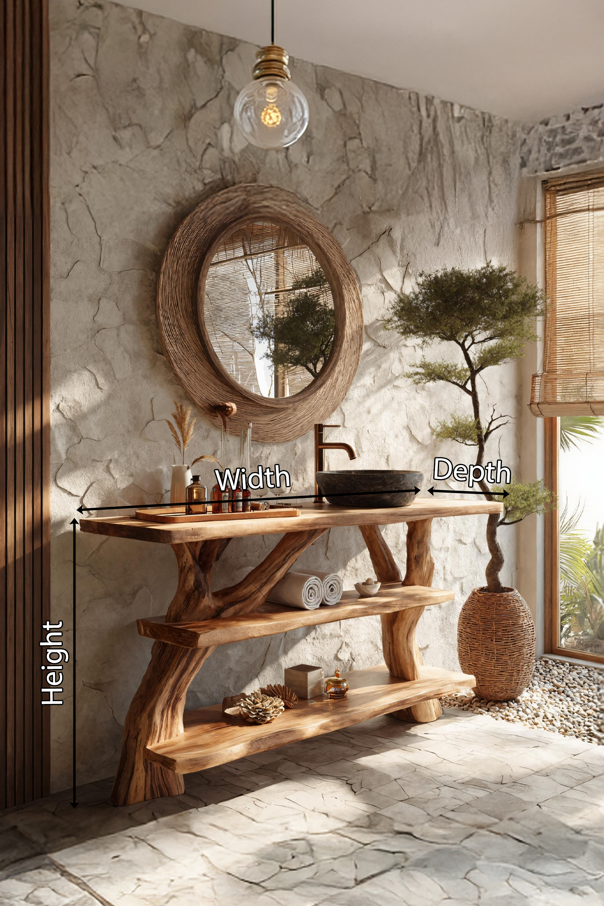 Farmhouse Solid Wood Vanity For Cozy Bathroom Furniture Decor SILDTTNBRV019