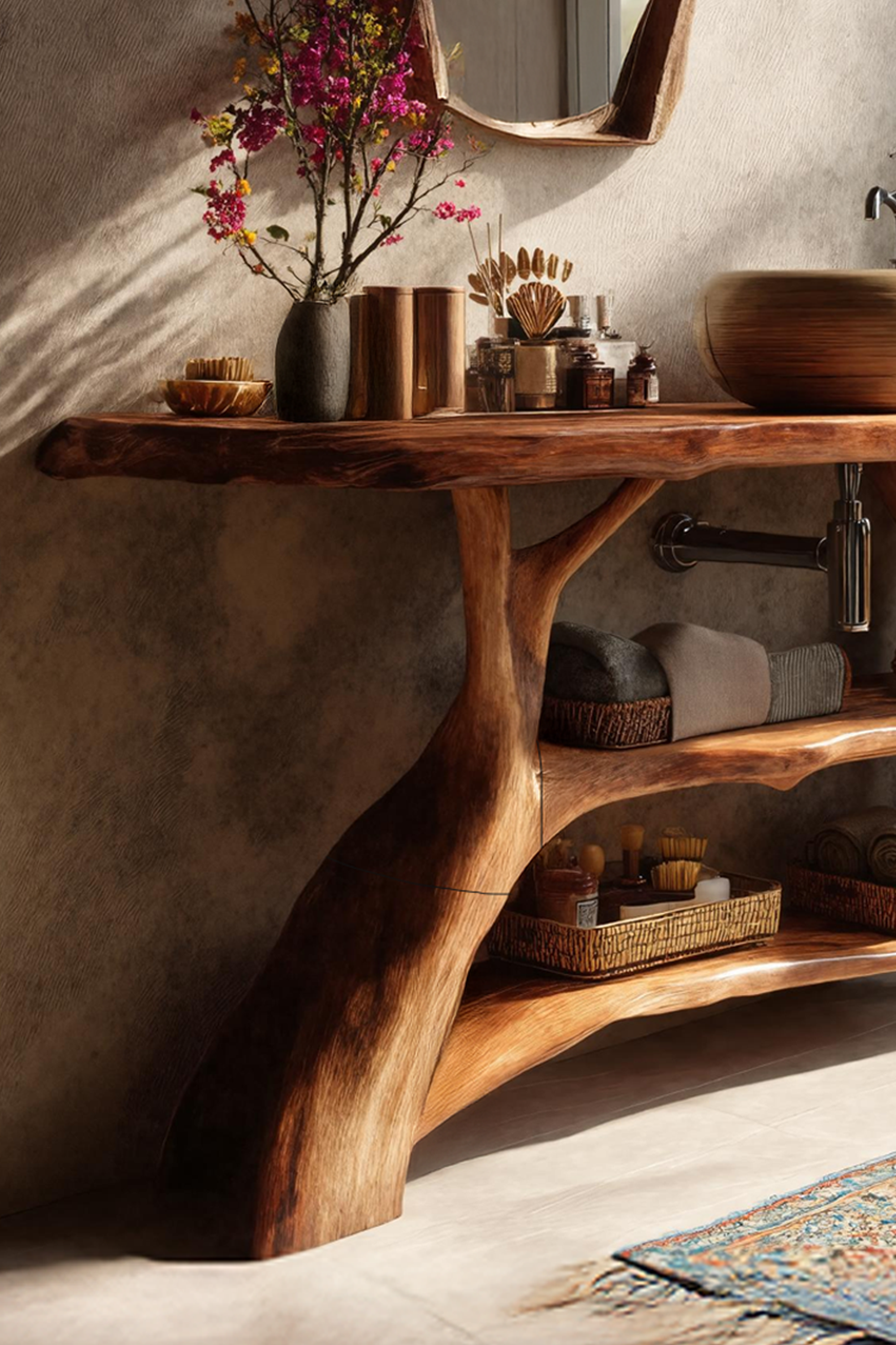 Farmhouse Solid Wood Bathroom Vanity For Cozy Bathroom Design Interior SILDTTRBRV075