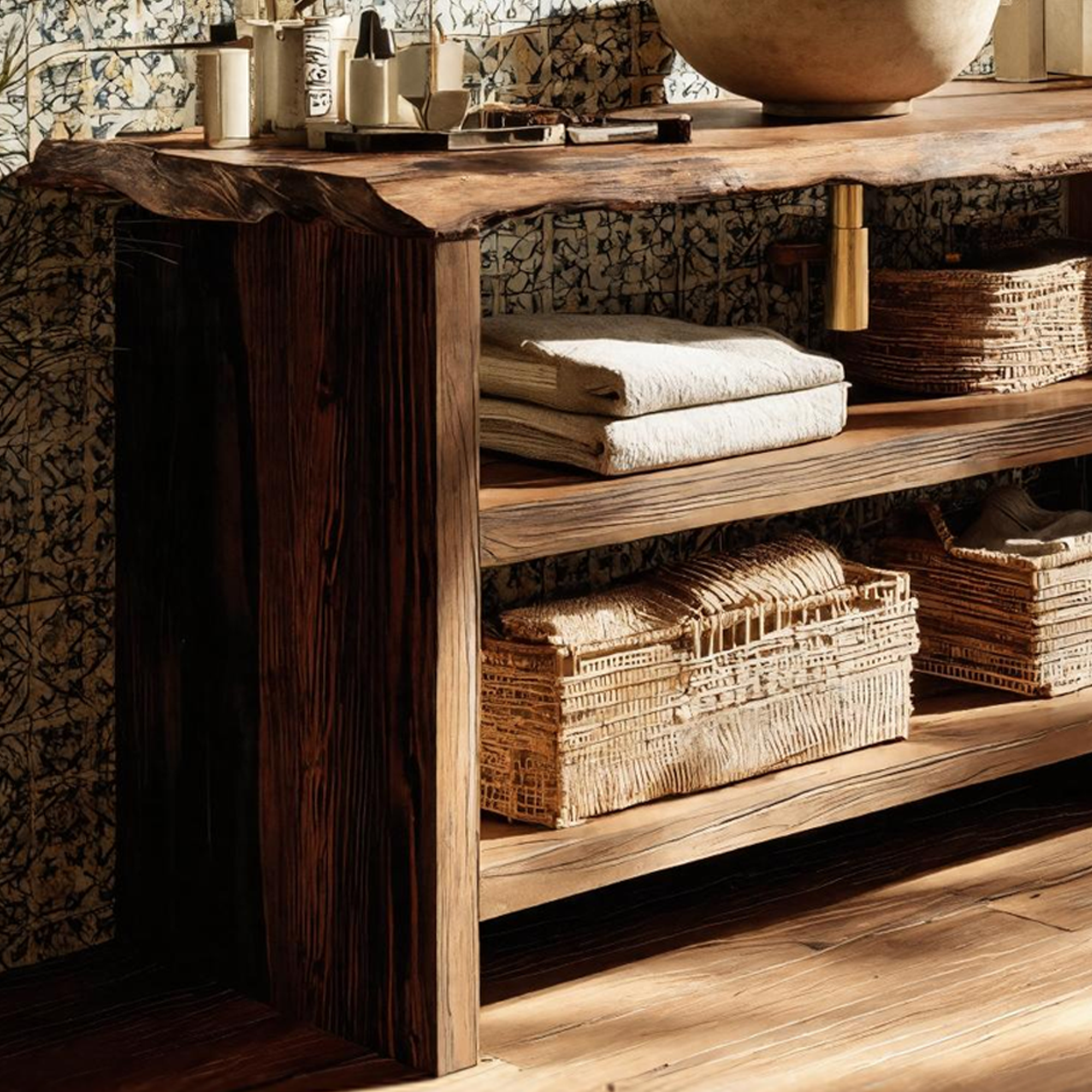 Wooden Vanity Mid Century Style For Bathroom Makeover SILDTTRBRV044