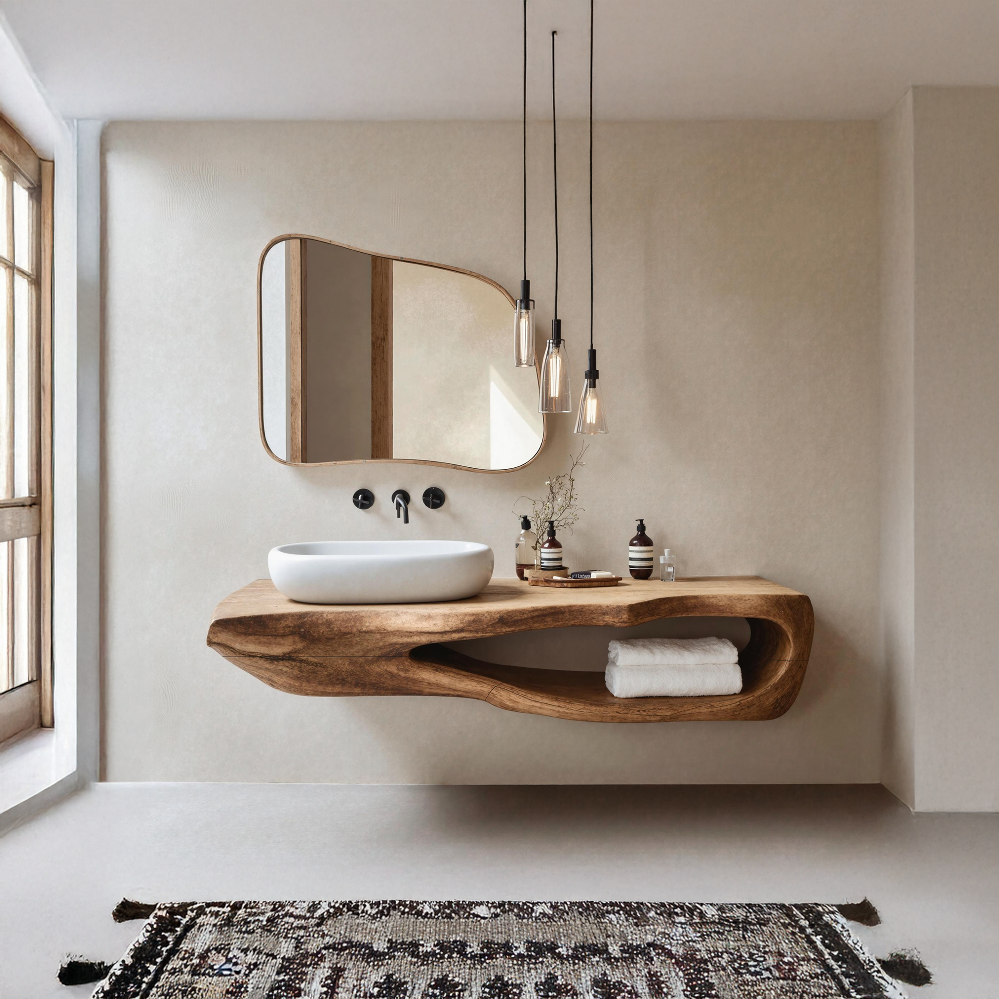 Rustic Bathroom Shelf For Industrial Bathroom Style SILDTTNBAS007