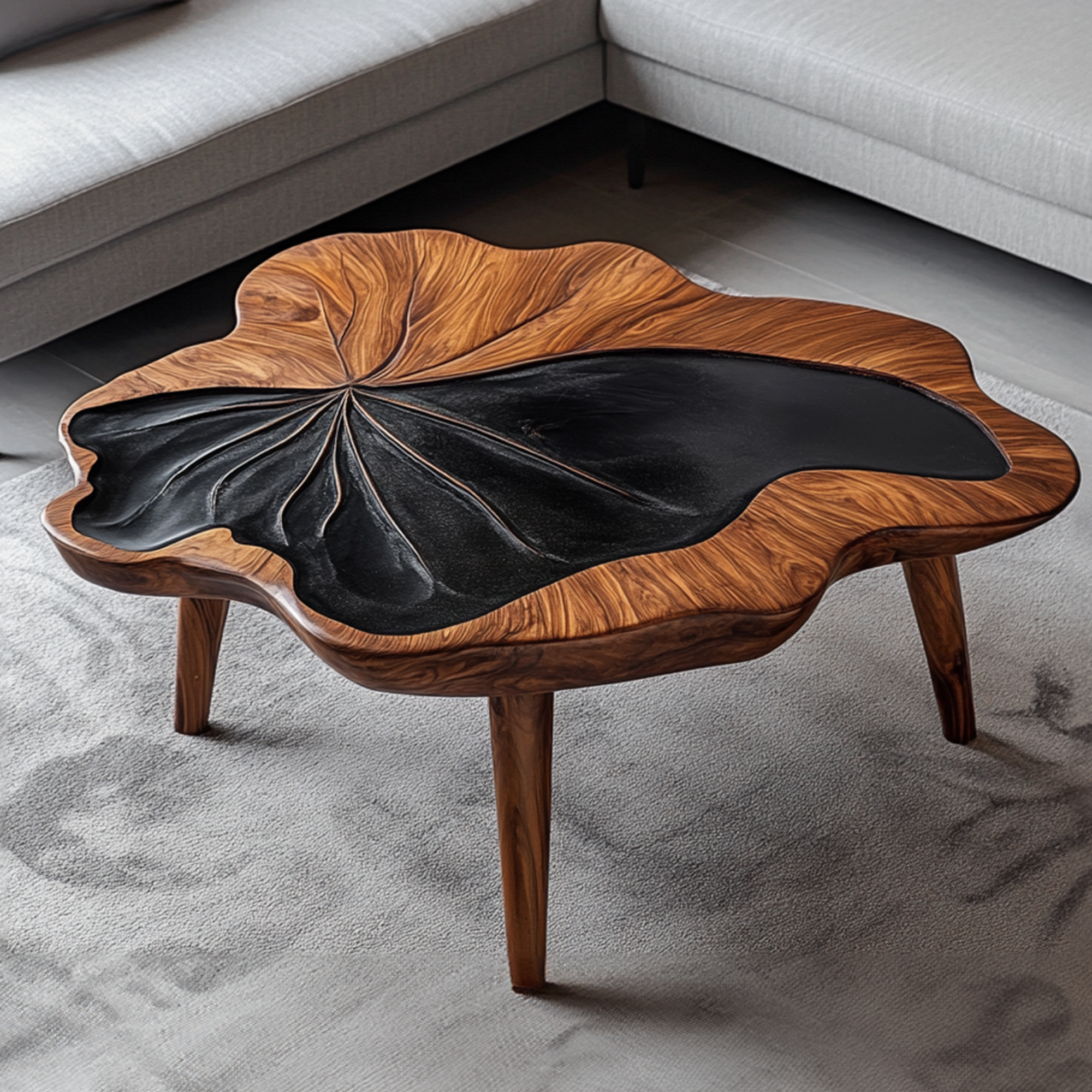 Wood Coffee Table Live Edge SINLCF013