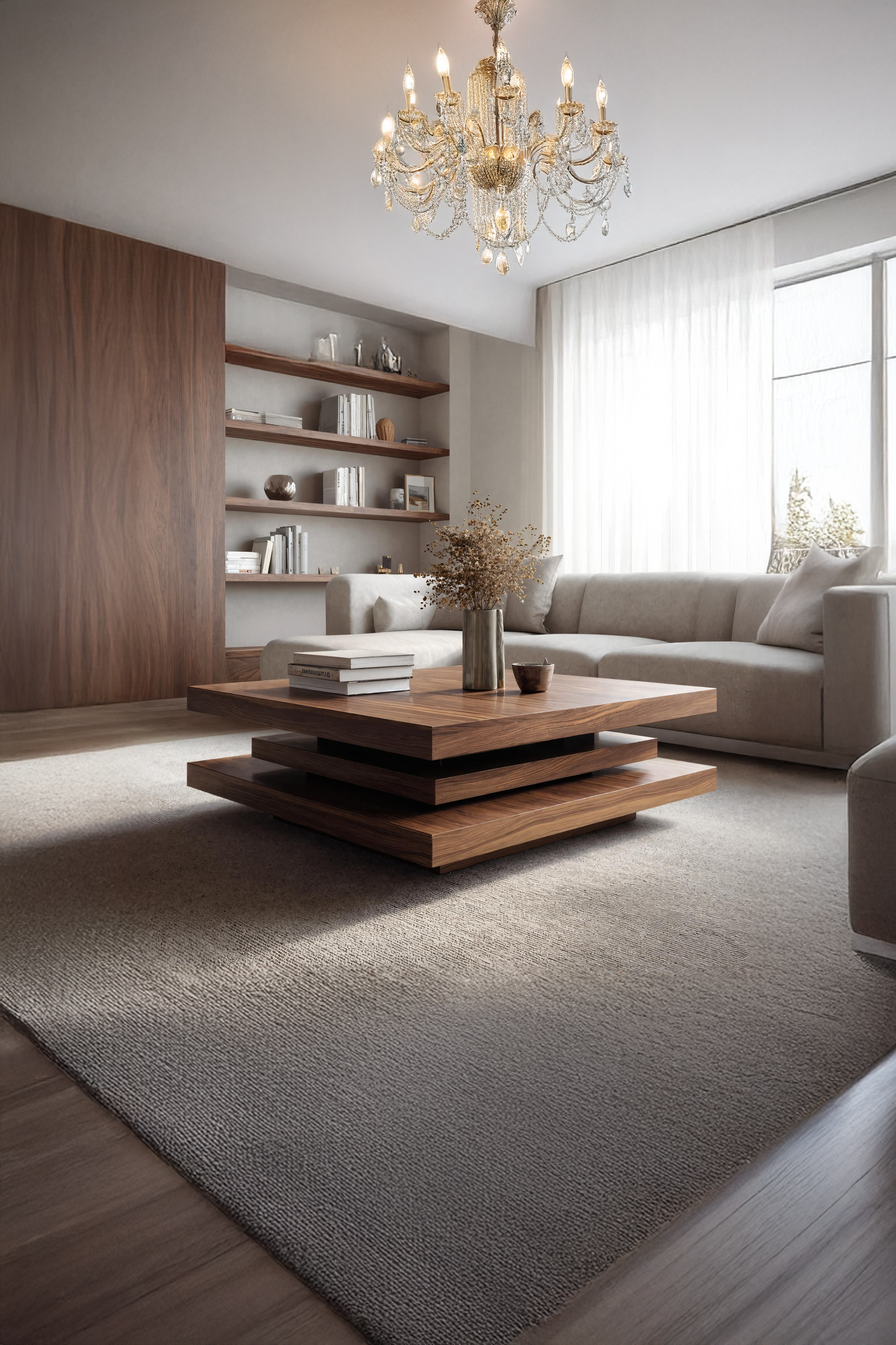 Modern Wooden Solid Wood Coffee Table For Living Room Style SILDTTRCF042