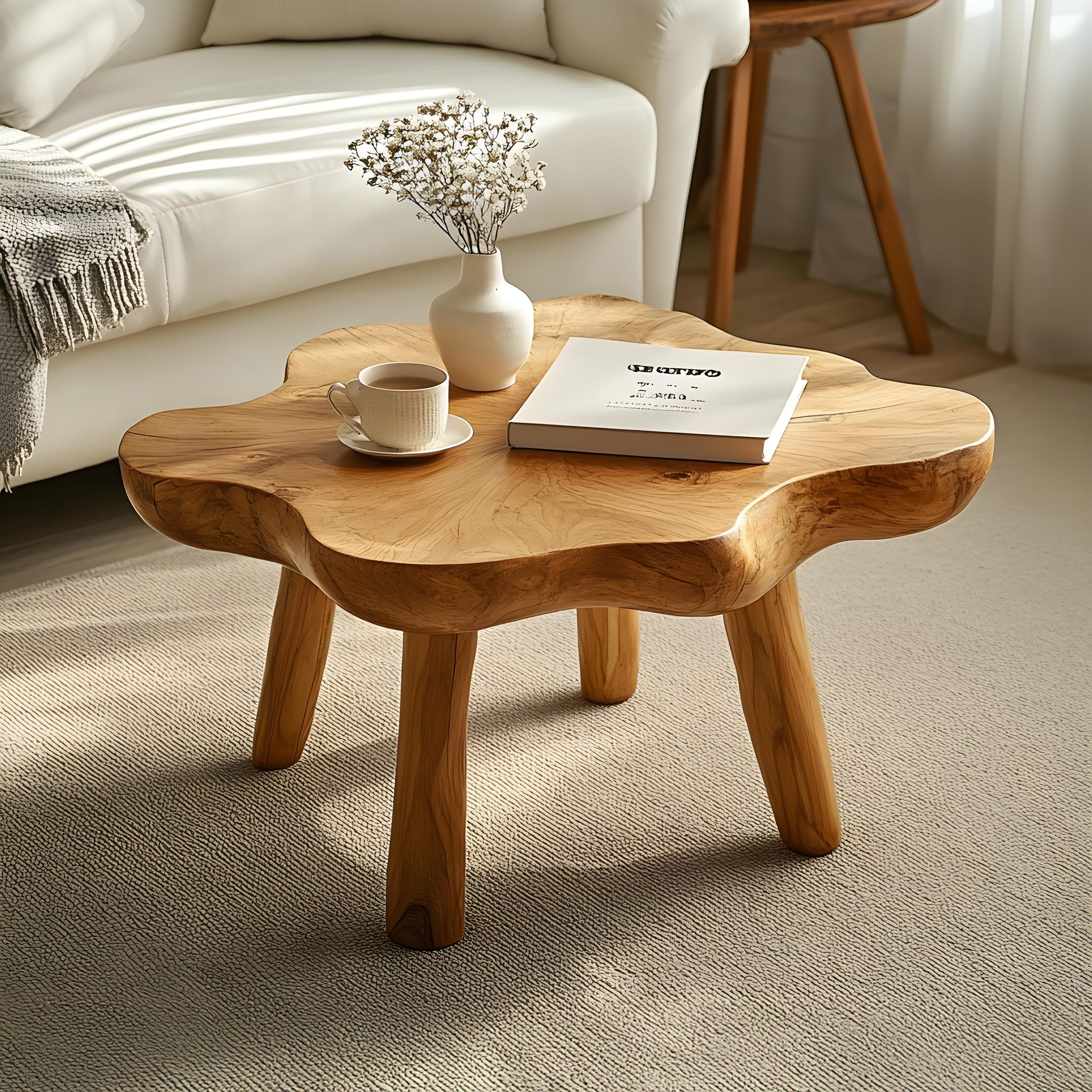 Vintage Coffee Table With Natural Wood Design For Cozy Living Spaces SILDTCF124