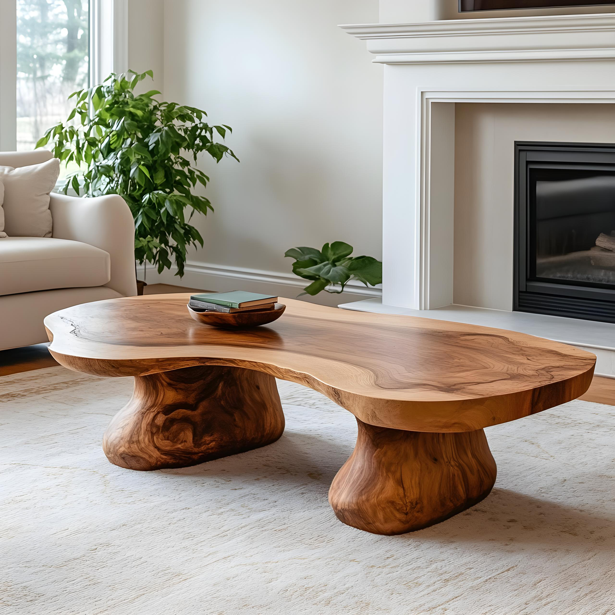 Crafted Natural Wood Coffee Table to Enhance Your Living Room Vibe SILDTCF128