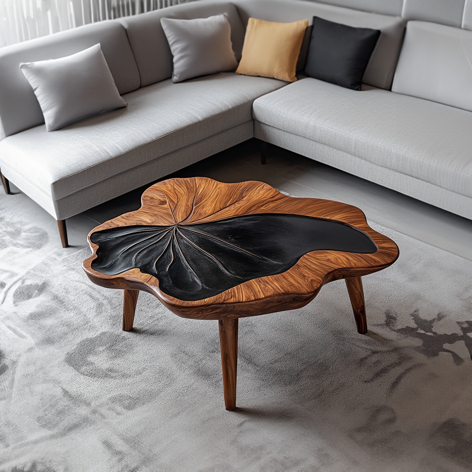 Wood Coffee Table Live Edge SINLCF013