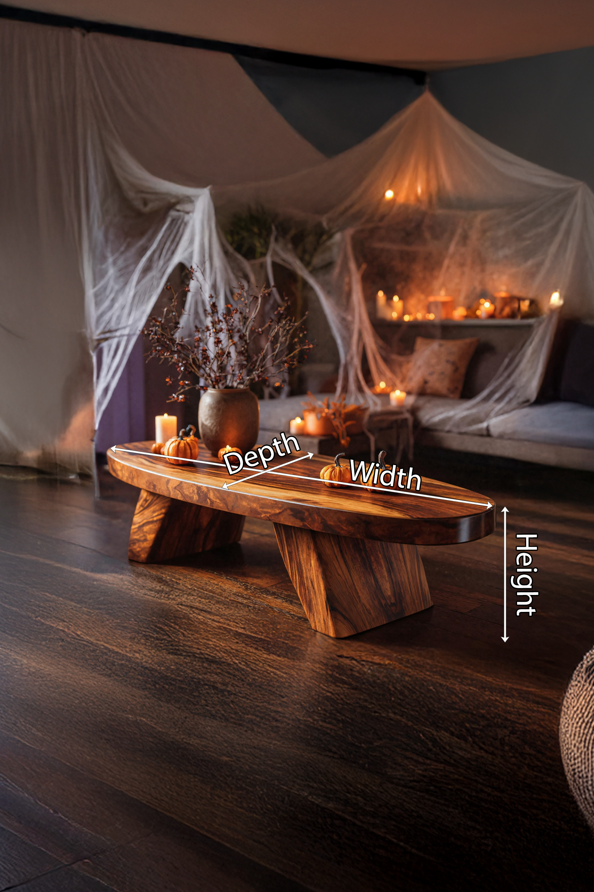Mid Century Live Edge Coffee Table Entryway Design Spooky Vibe SILDTTNHCF015