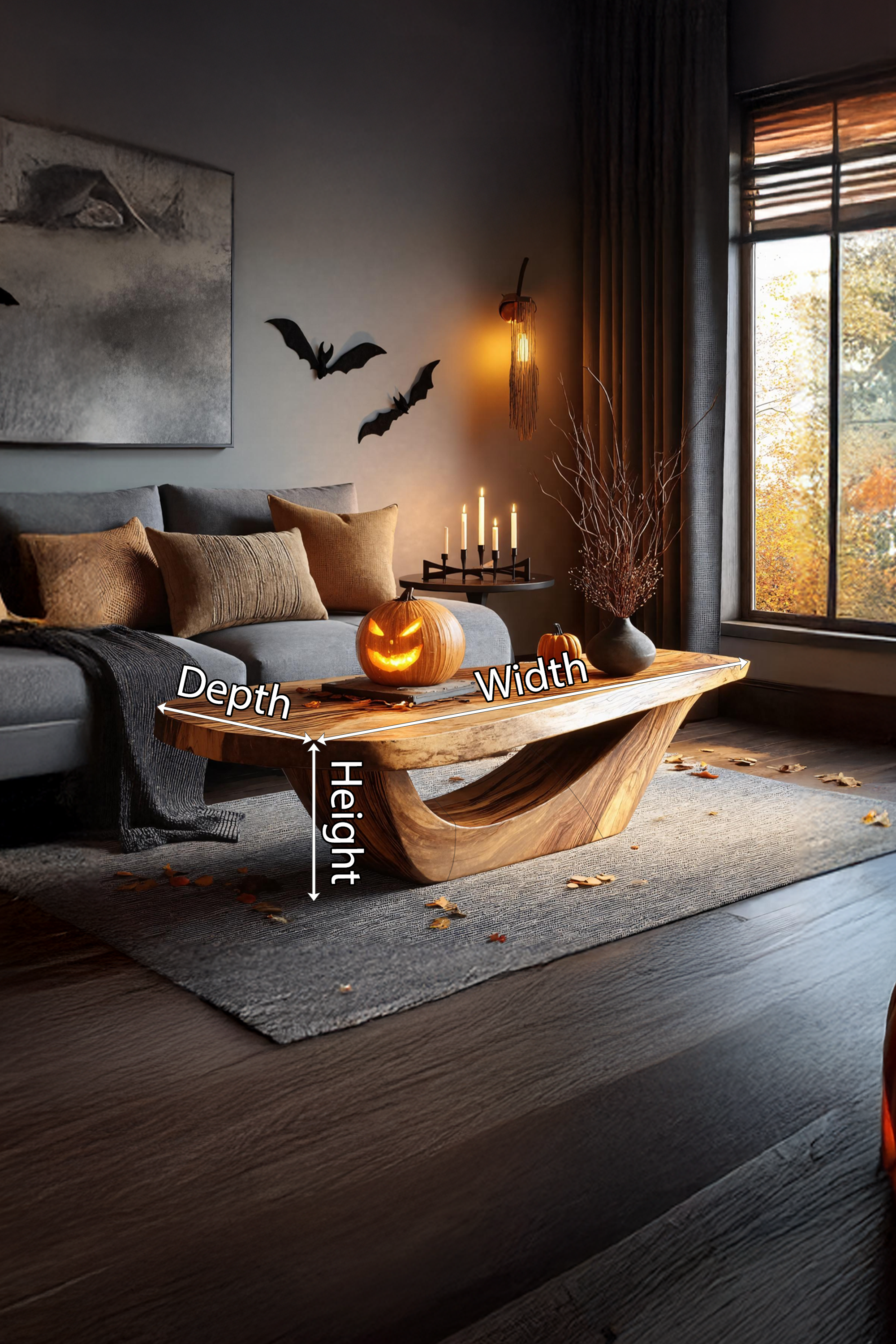 Handcrafted Wooden Live Edge Coffee Table For Furniture Decor Autumn SILDTTNHCF028