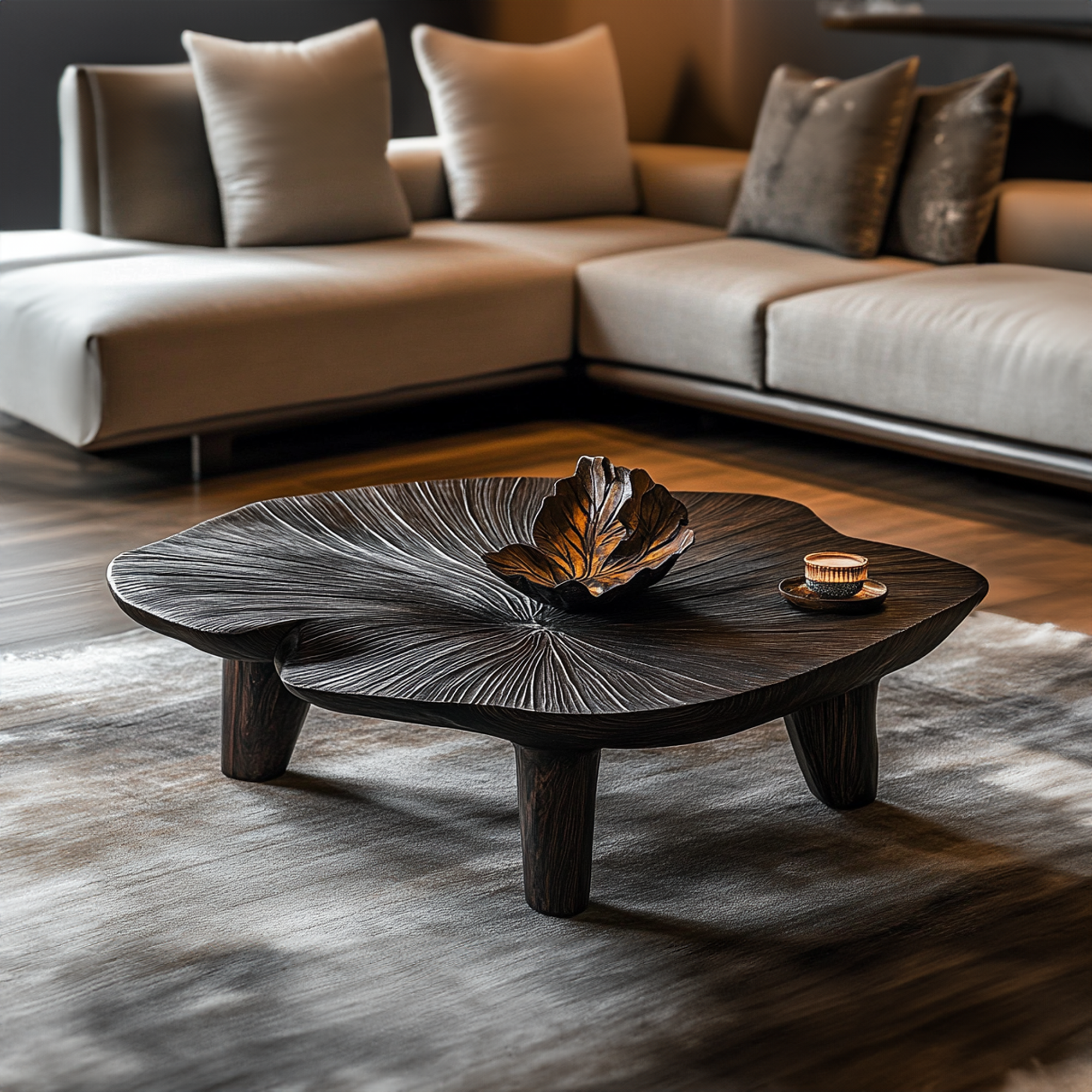 Modern Coffee Table Live Edge SINLCF017