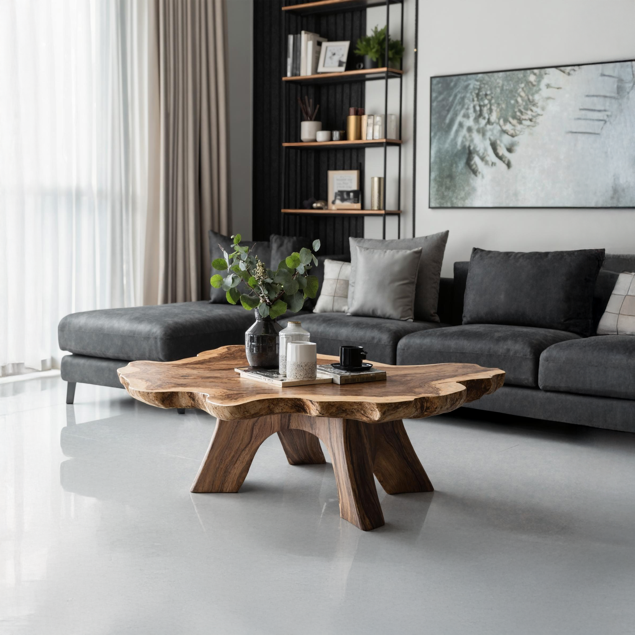 Rustic Low Table For Organic Living Room Decor SILDTTNCF014