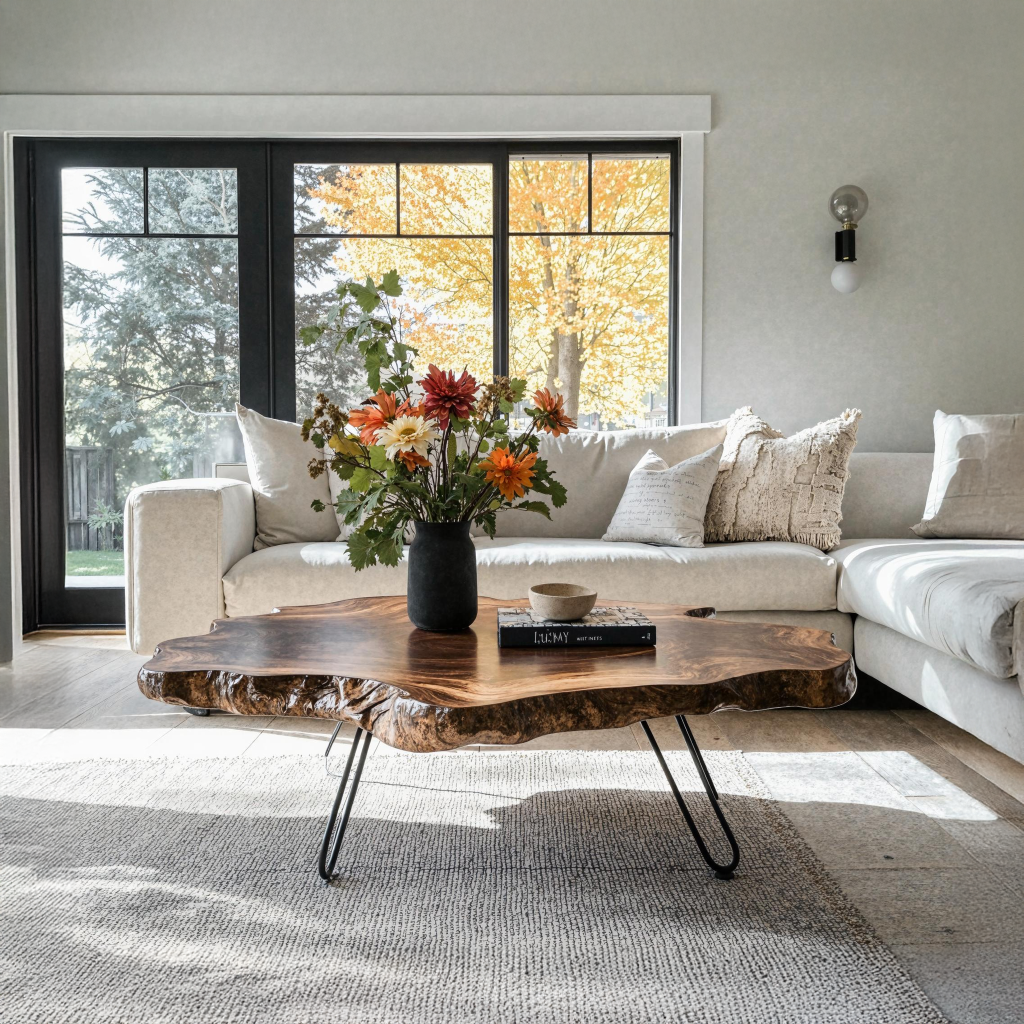 Mid Century Wood Table For Living Room Design SILDTTRCF007