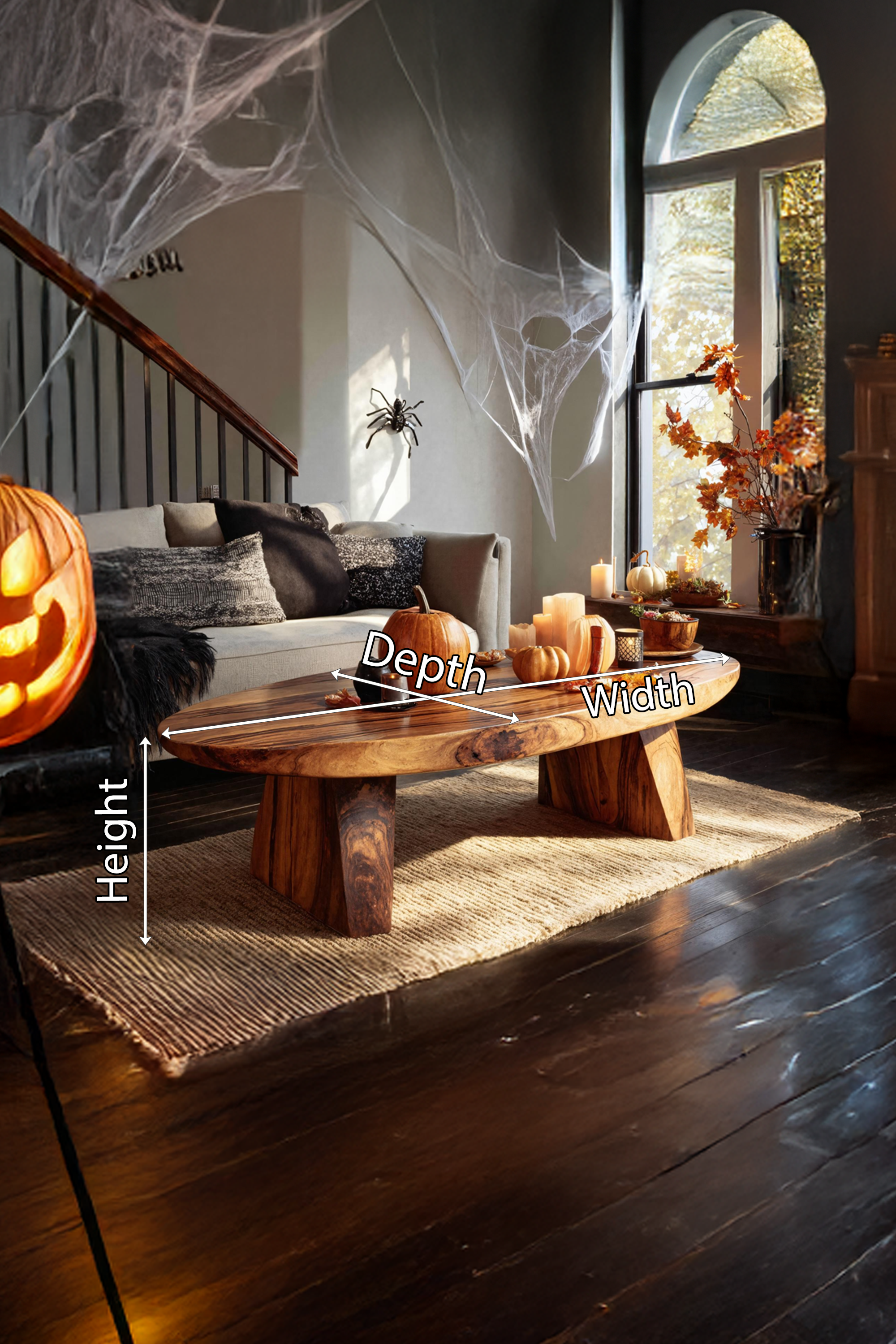 Farmhouse Wooden Live Edge Coffee Table Furniture Decor Witchy Touch SILDTTNHCF019
