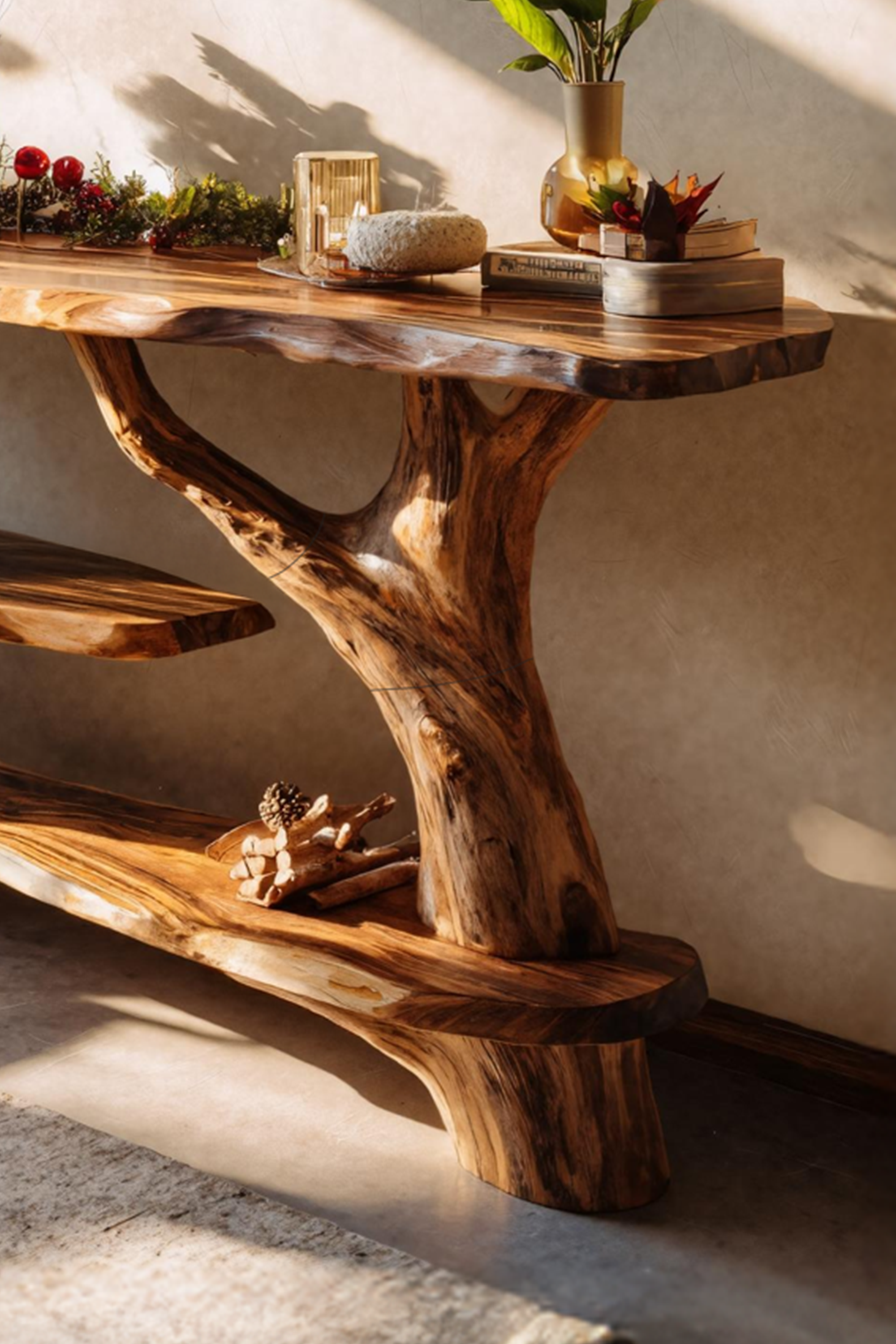 Farmhouse Wooden Console Table For Holiday Entryway Living Room SILDTTNCSC013