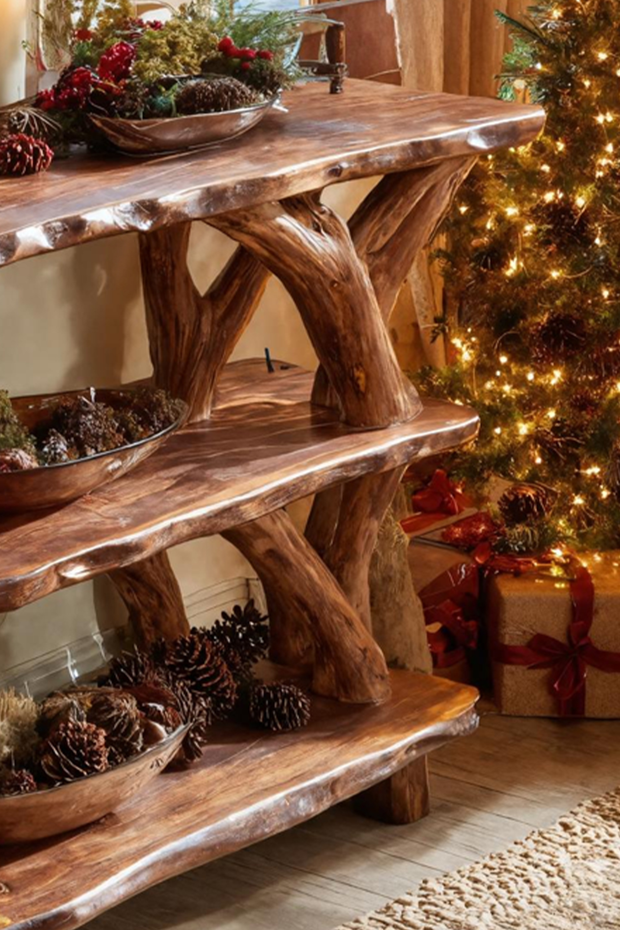 Modern Live Edge Console Table For Christmas Home Furniture Style SILDTTNCSC012