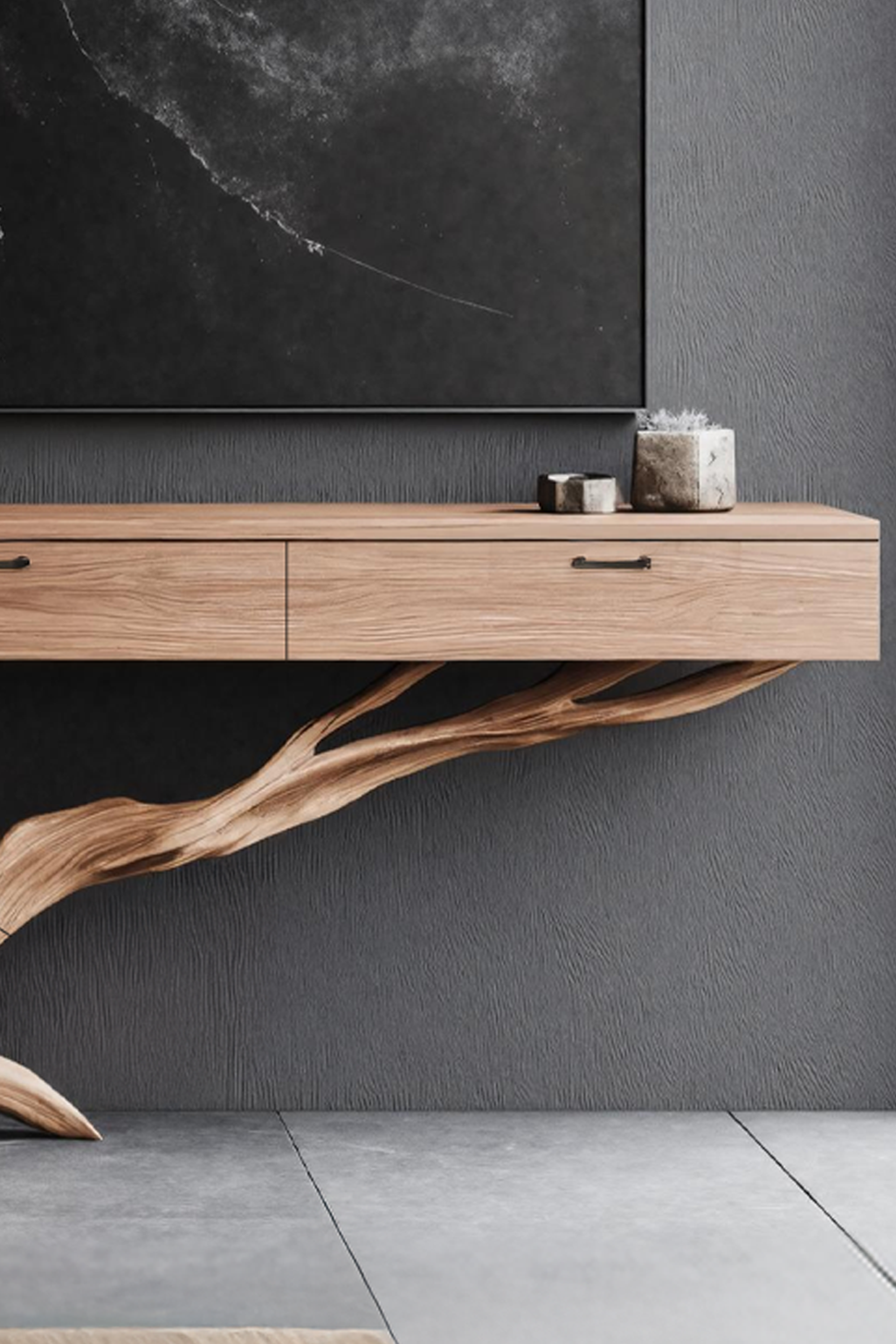 Mid Century Live Edge Entryway Table For Furniture Decor Modern SILDTTNCS006