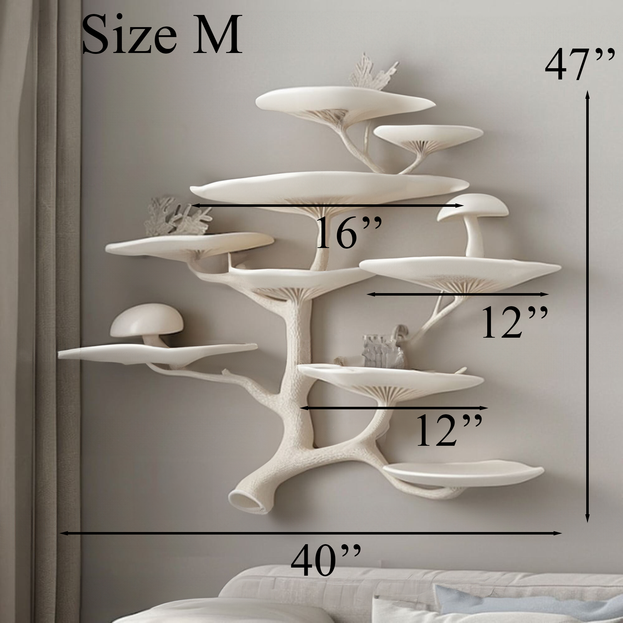 Mushroom Tree Floating Corner Wall Shelf SINLTBS004