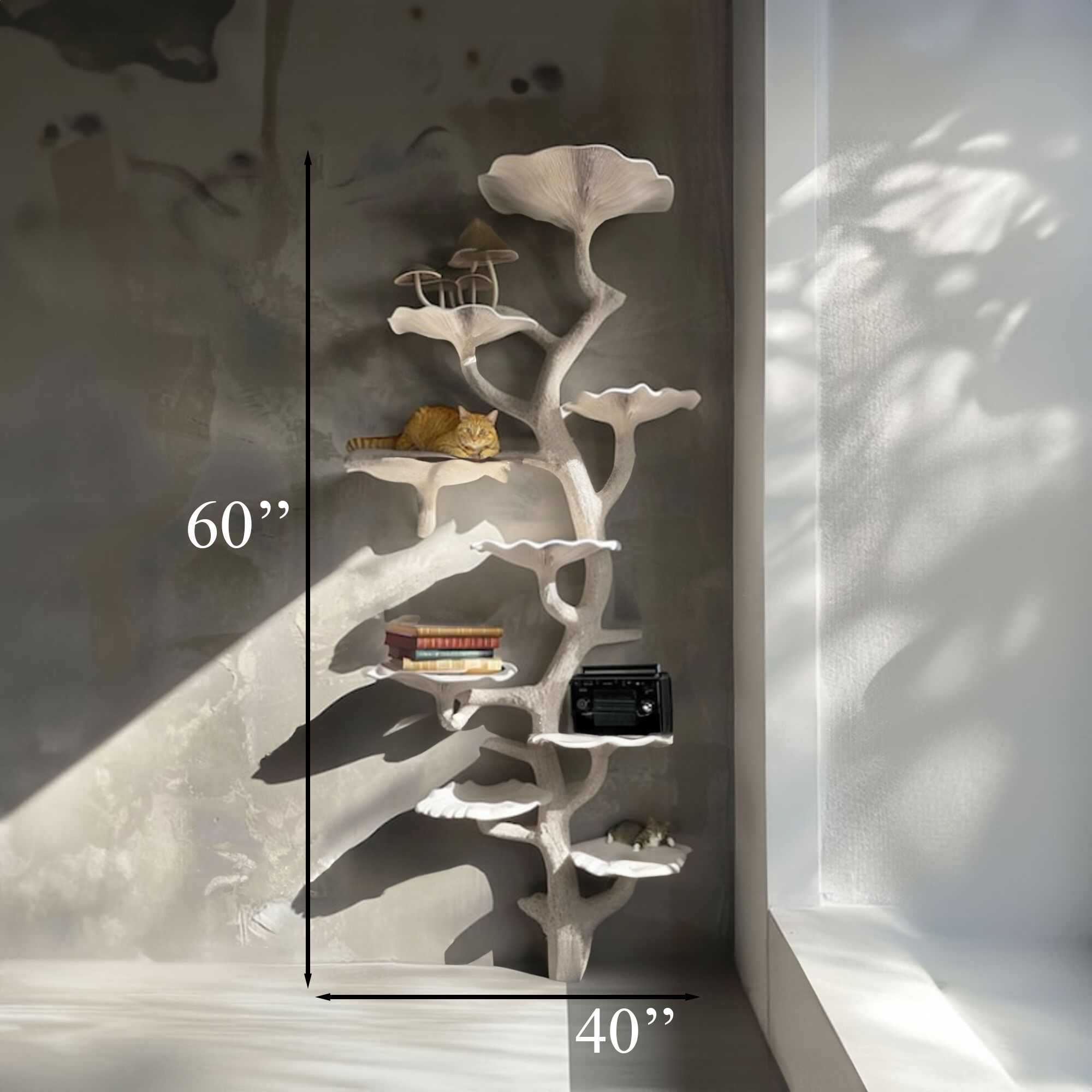 Mushroom Free Standing Ccorner Wall Shelf SINLTB013