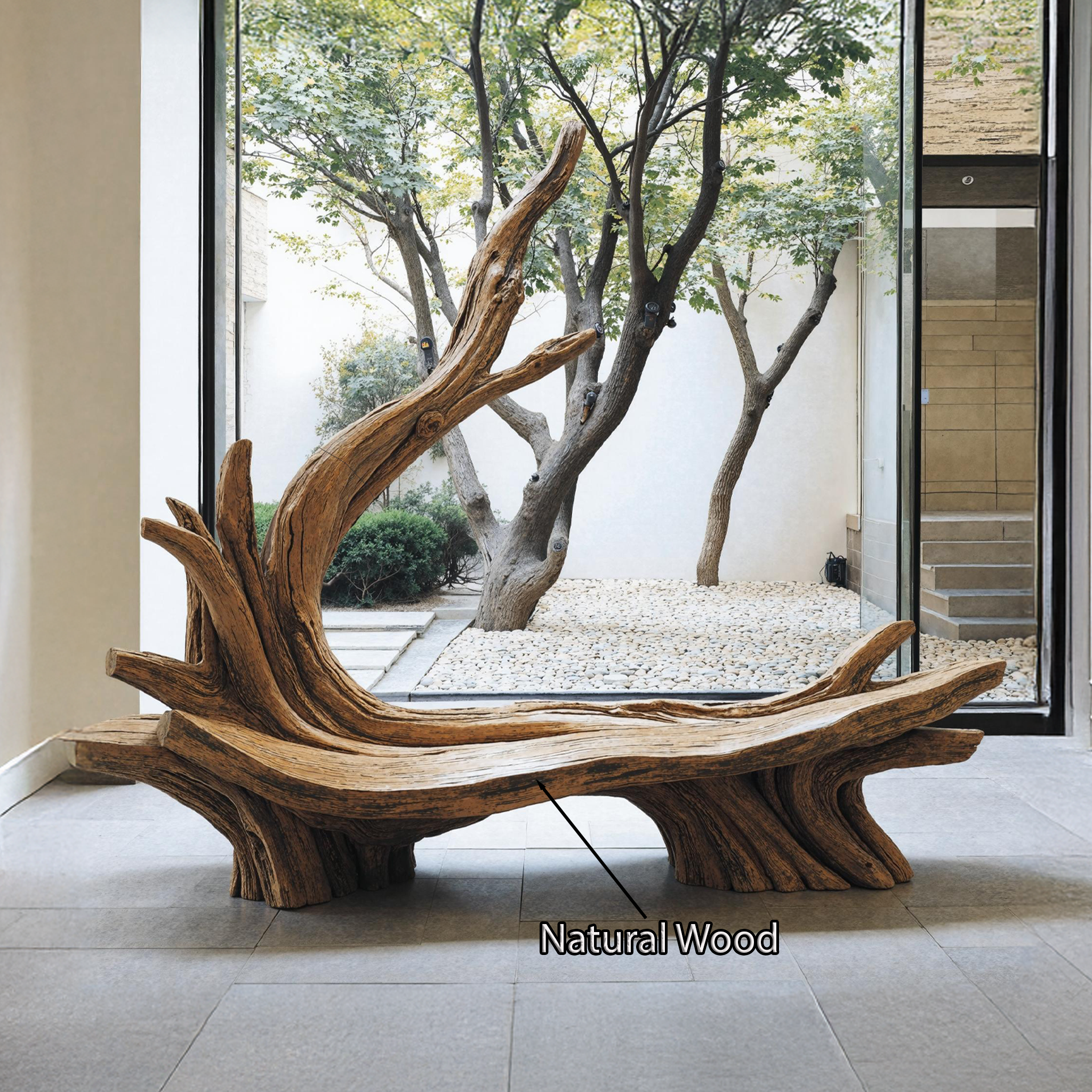 Handcrafted Live Edge Bench For Artistic Patio Designs SILDTBRB009
