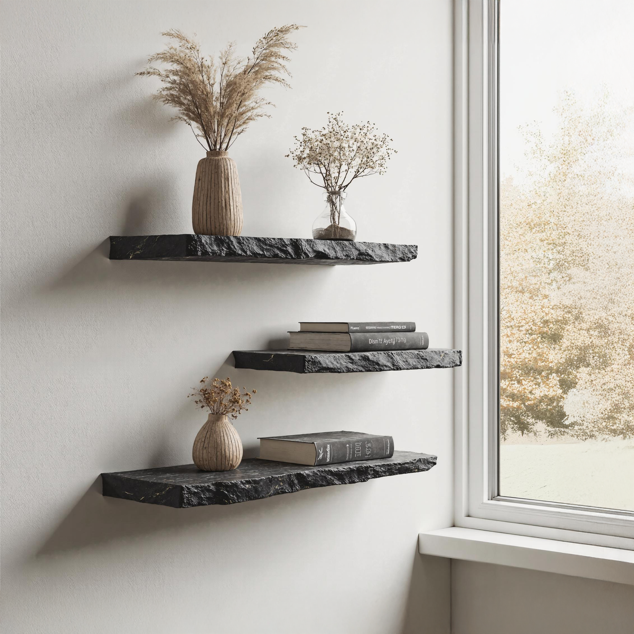 Rustic Floating Shelf With Live Edge For Natural Home Decor SILDTFL150