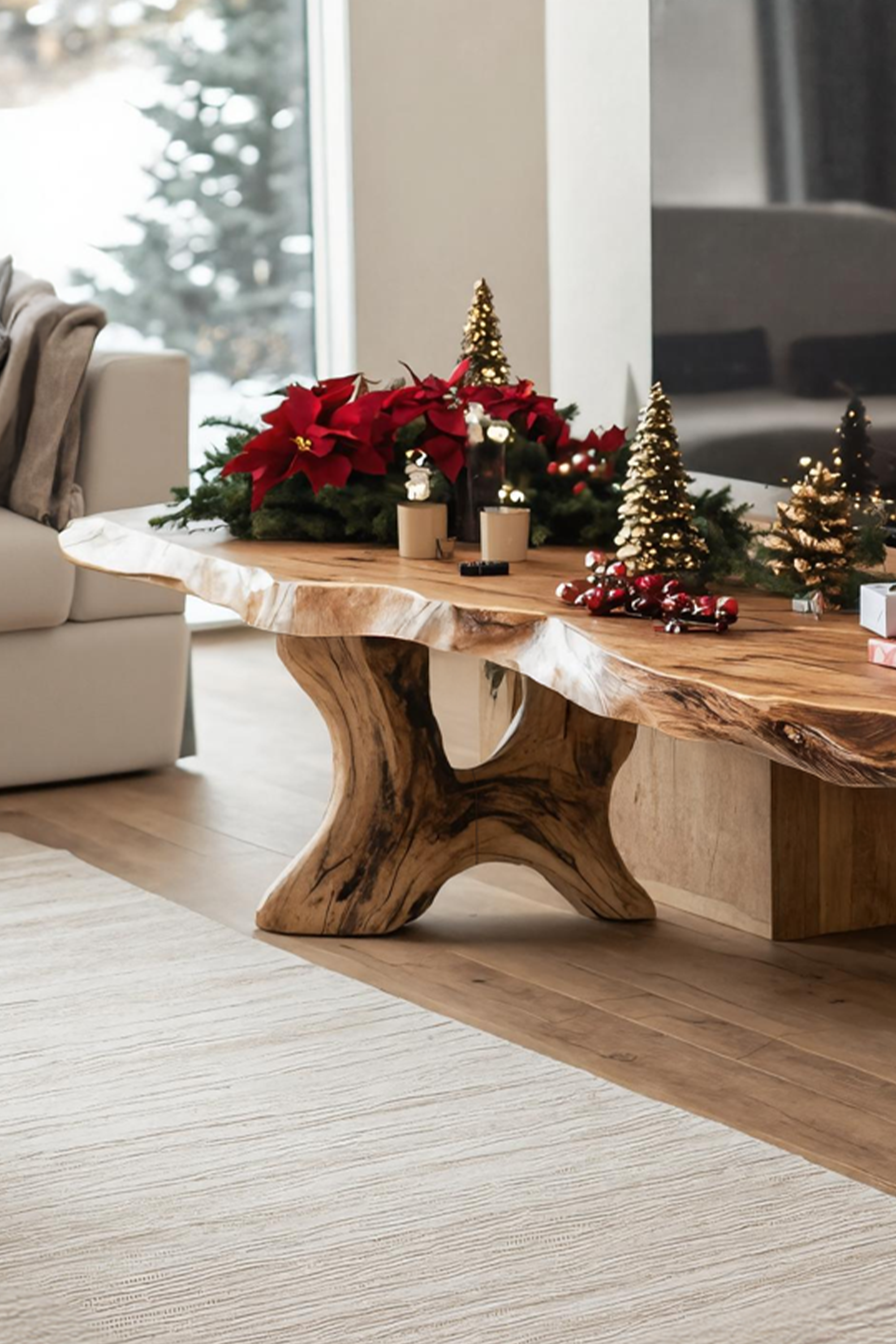 Handcrafted Solid Wood TV Console For Christmas Home Furniture Decor SILDTTNCTV033