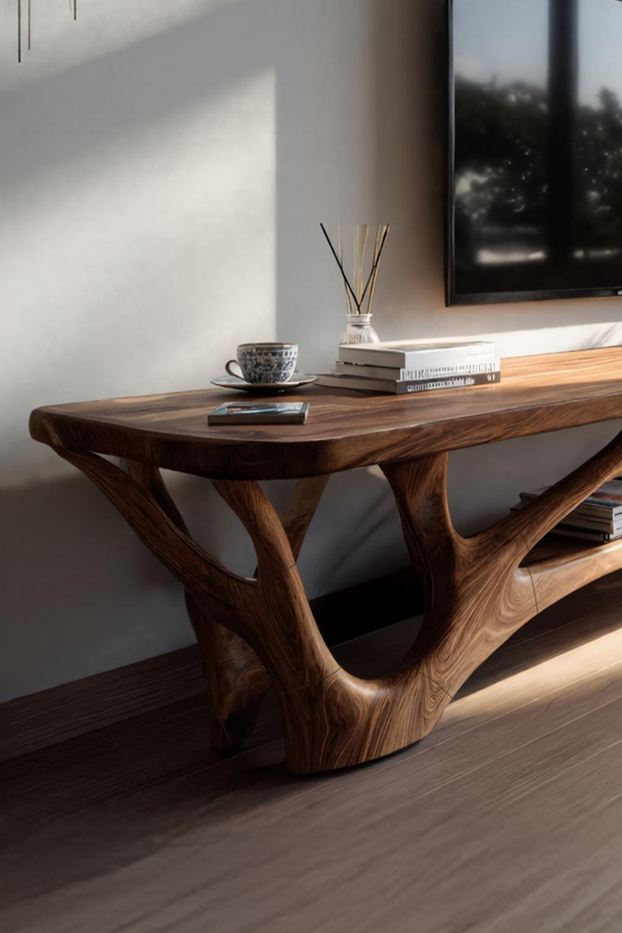 Handcrafted Live Edge Entryway TV Console For Furniture Decor SILDTTNTVC079