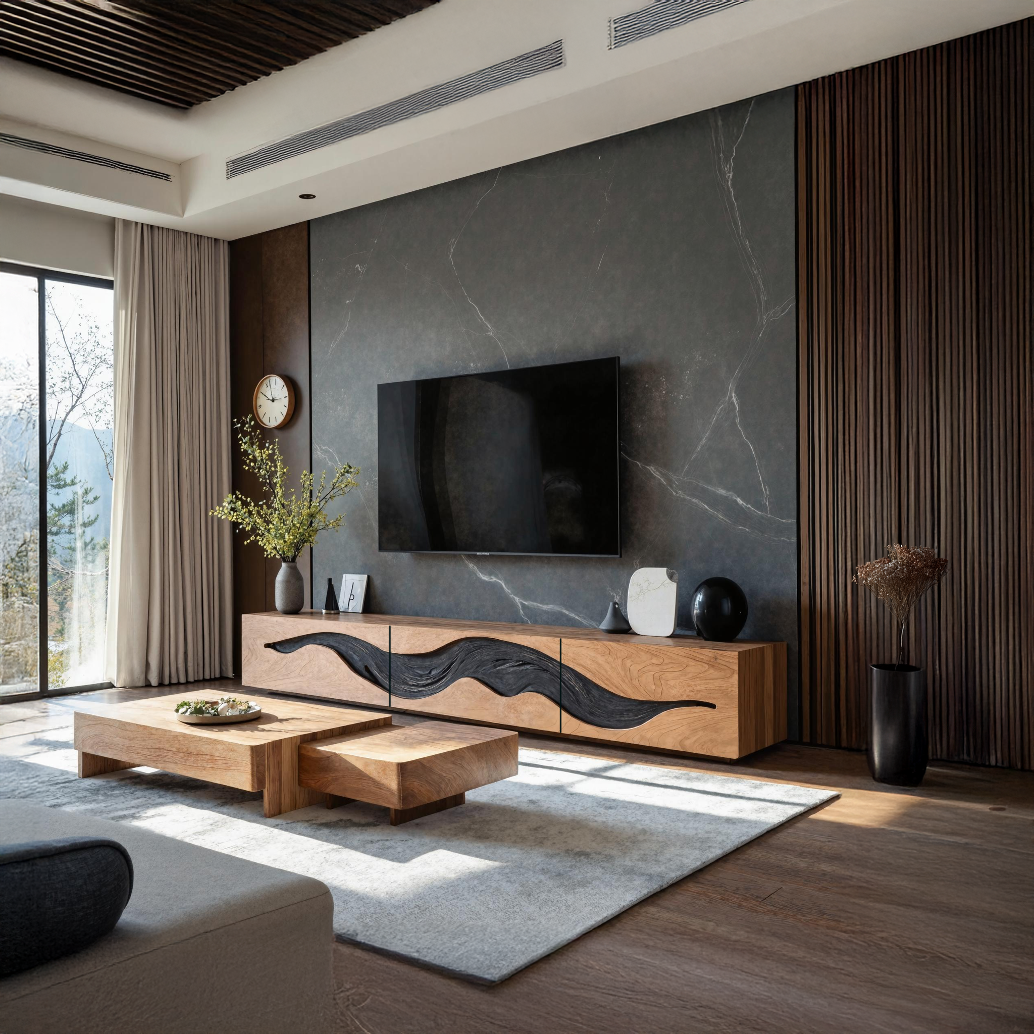 Rustic Media Console For Entryway And Decor SILDTTNTVC072