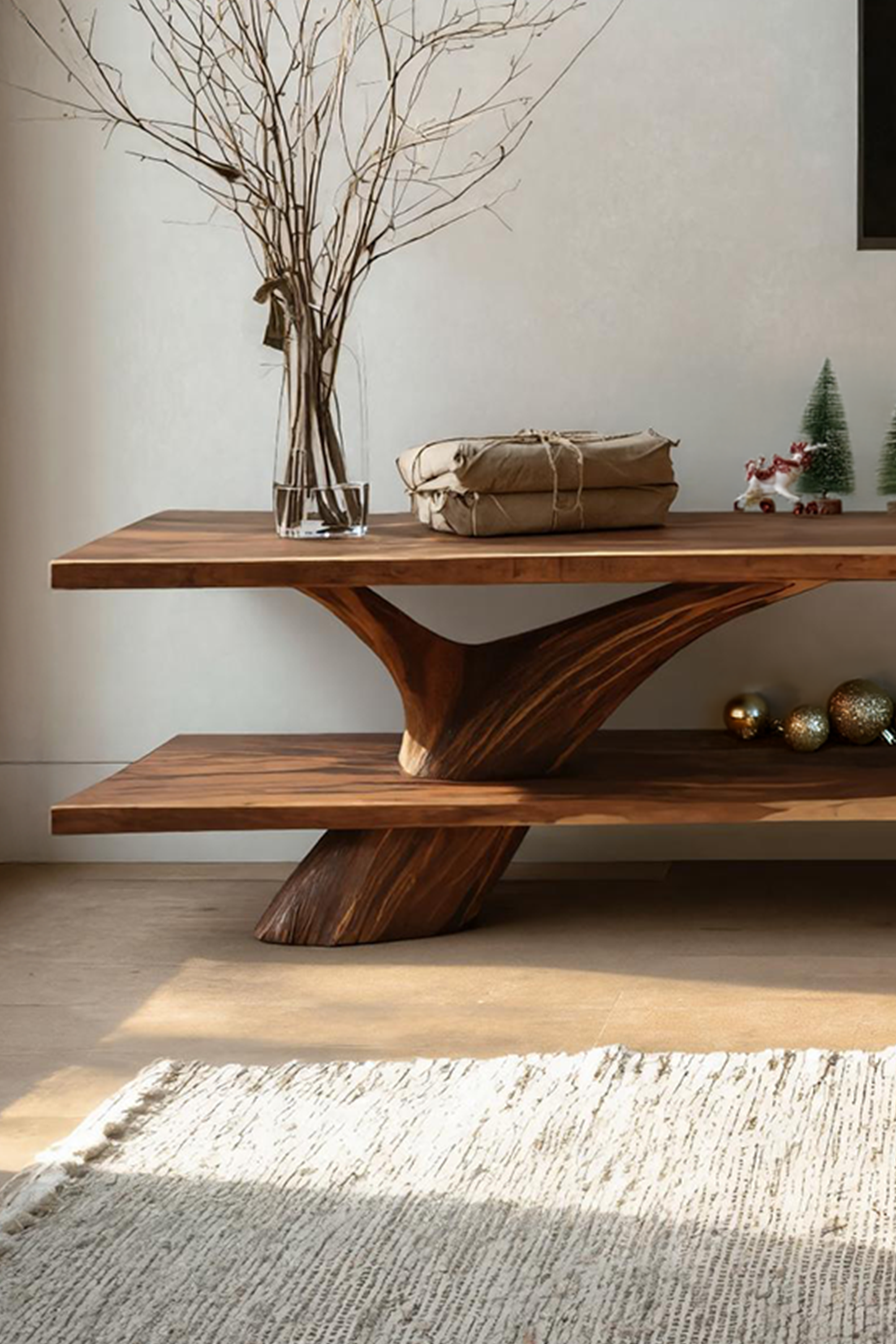 Mid Century Wooden TV Console For Christmas Tree Living Room Decor SILDTTNCTV010