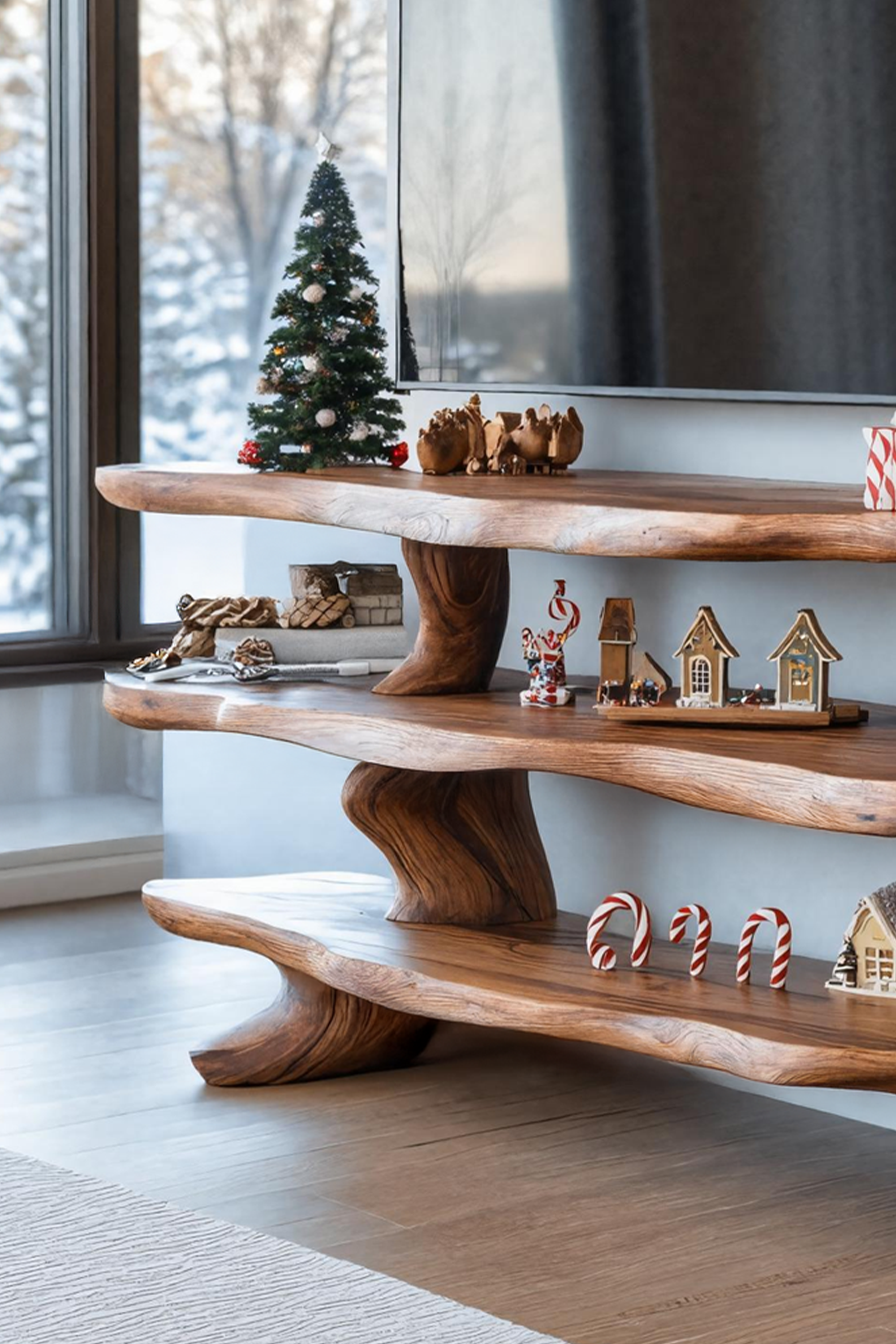 Mid Century Solid Wood TV Console For Holiday Bedroom Decor SILDTTNCTV023