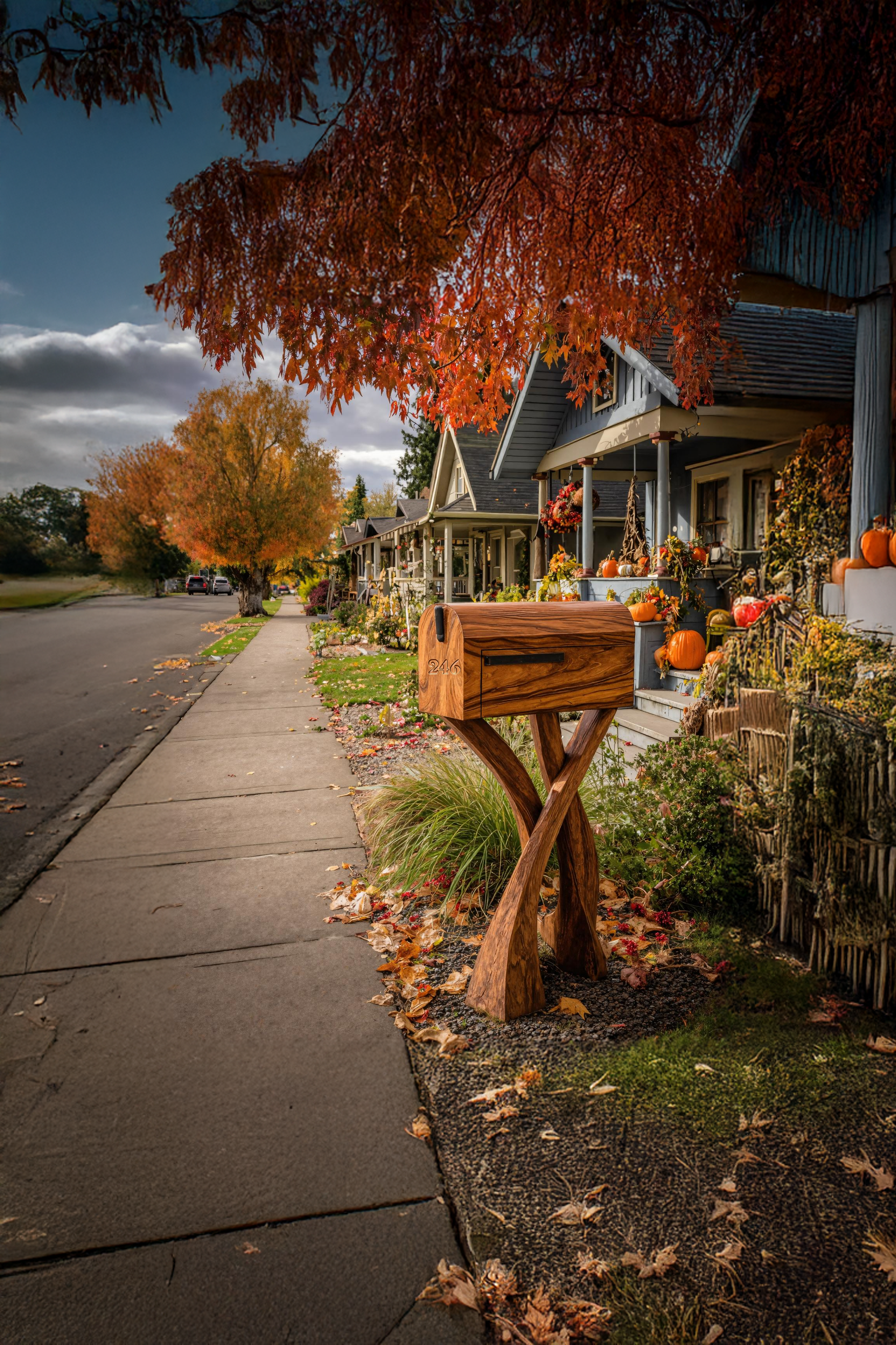 Handcrafted Wooden Sculpture Mailbox For Garden Furniture Accent SILDTTRMB015