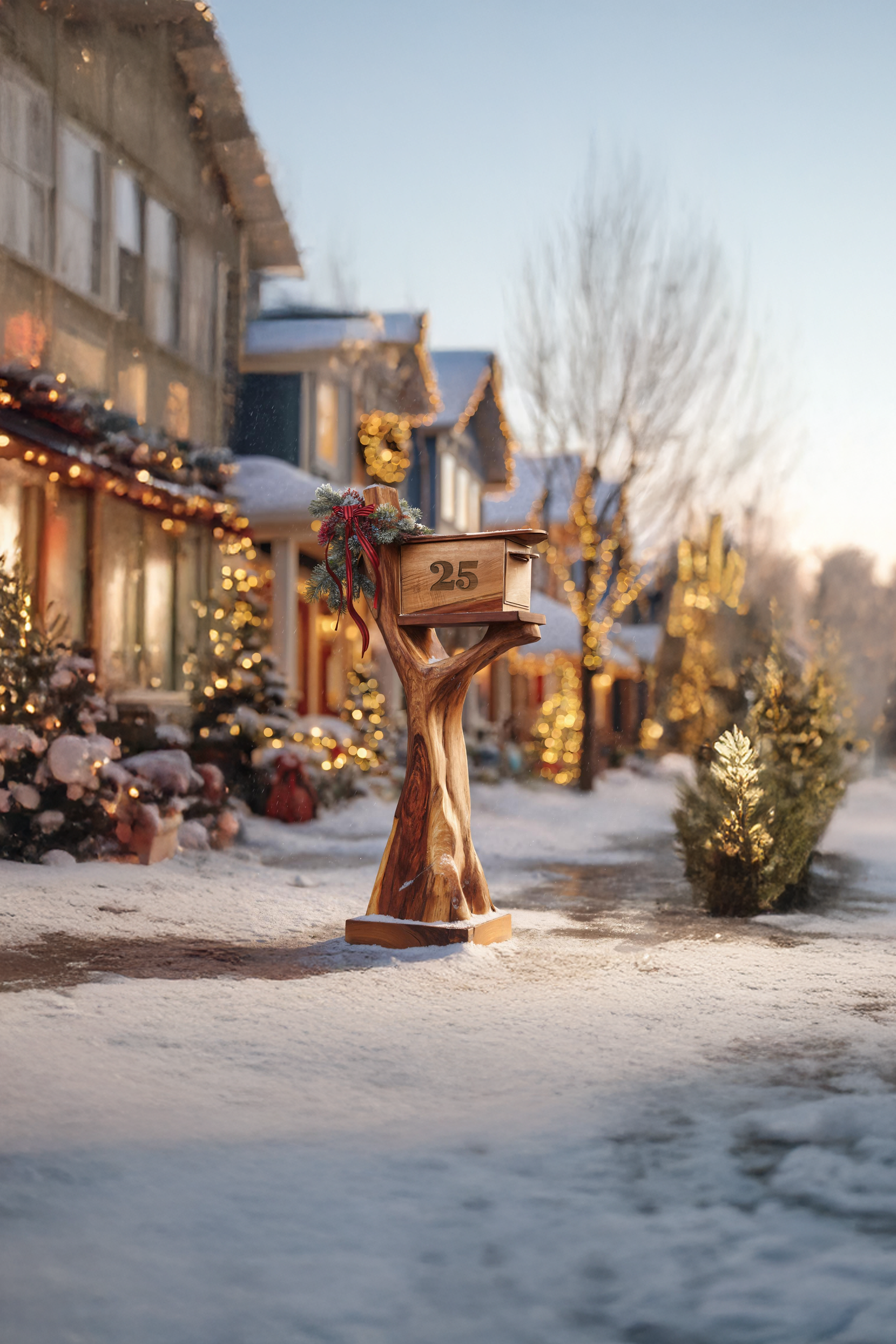 Handcrafted Solid Wood Sculpture Mailbox For Outdoor Furniture Style SILDTTRMB019