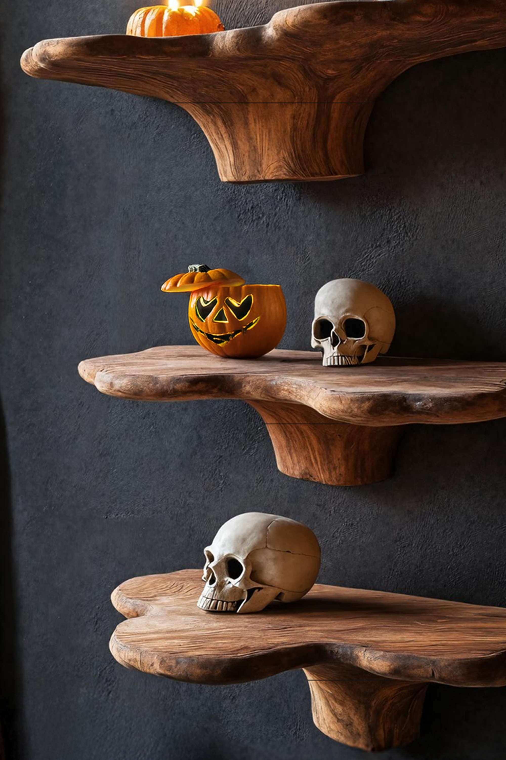 Handcrafted Live Edge Mushroom Shelf Halloween Furniture Decor SILDTTRHMR019