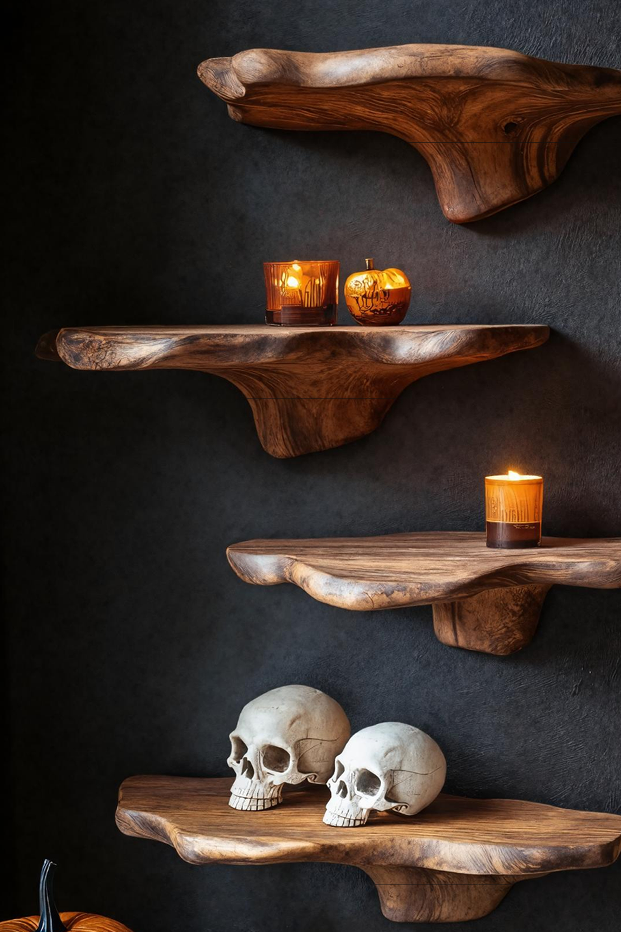 Handcrafted Solid Wood Mushroom Shelf Halloween Home Styling SILDTTRHMR007
