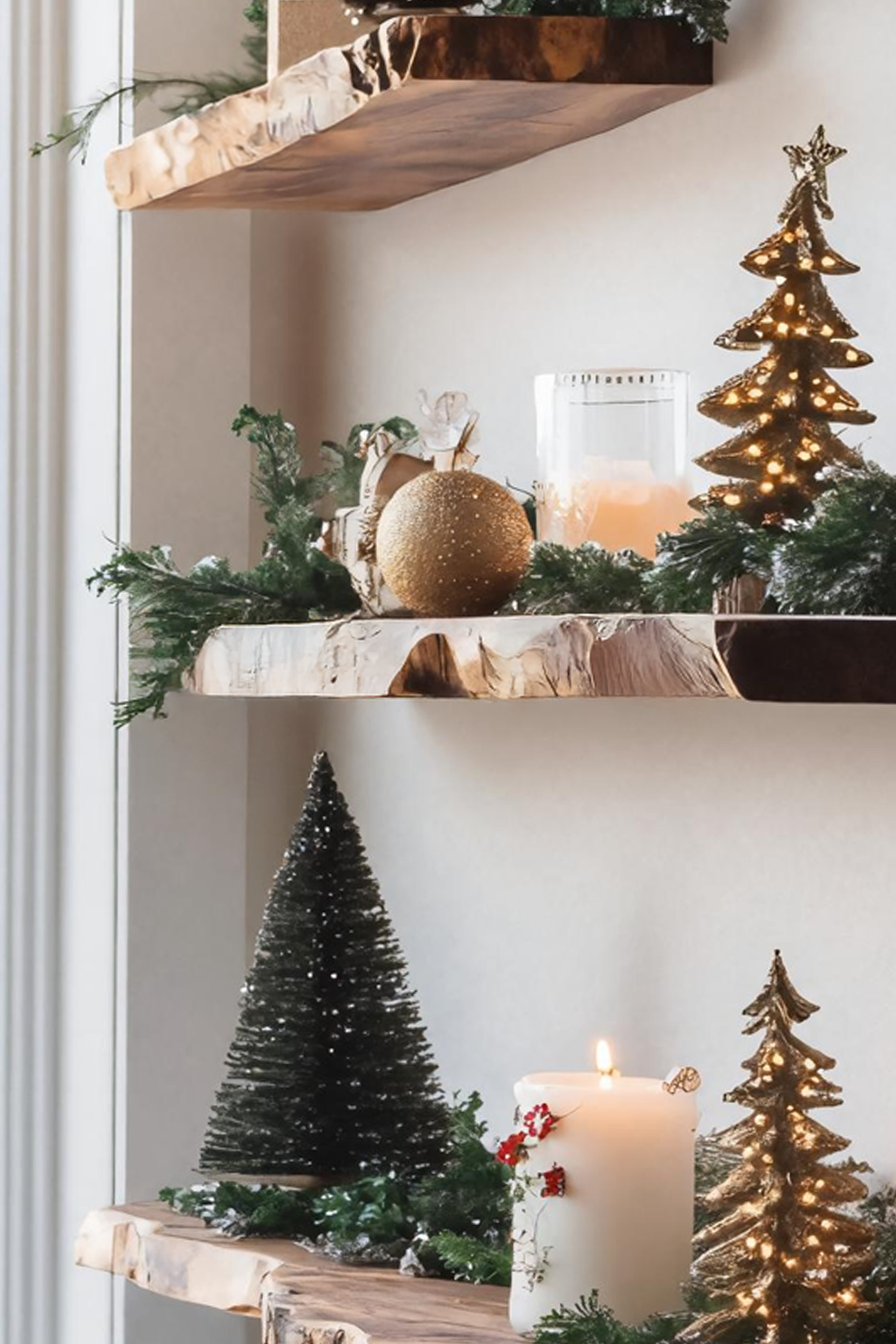 Modern Live Edge Floating Shelf For Festive Xmas Bedroom Decoration SILDTTNCFL048