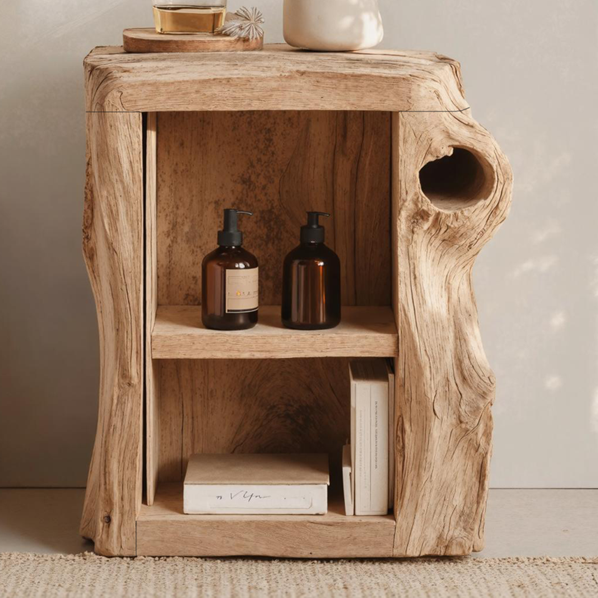 Handcrafted Live Edge Nightstand For Elegant Bedroom SILDTNS031