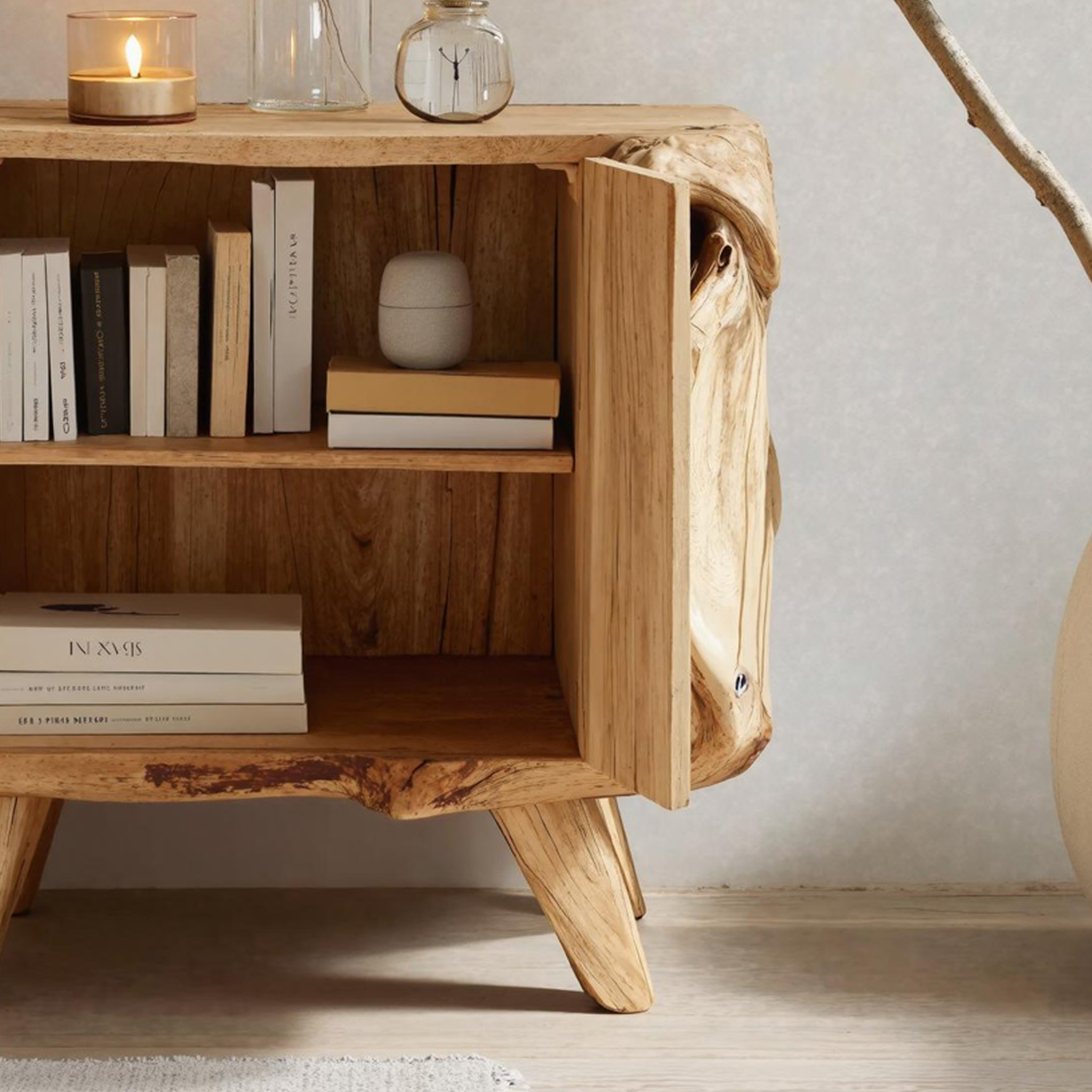 Farmhouse Live Edge Nightstand For Natural Bedroom Vibe SILDTNS030
