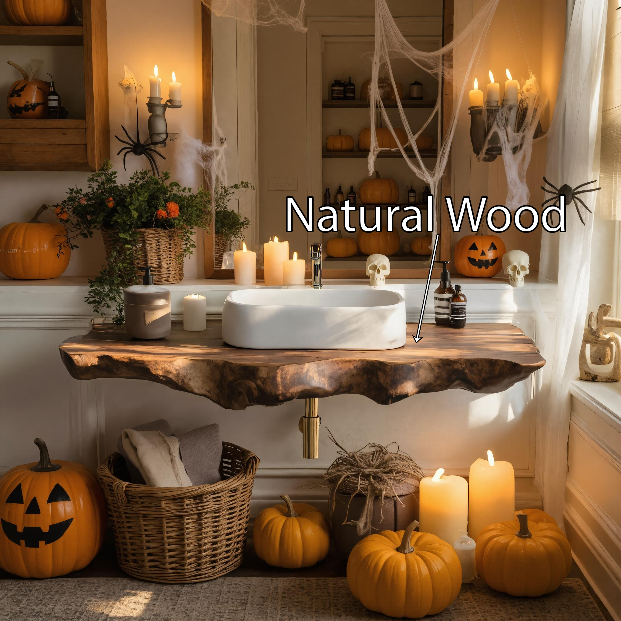 Modern Wooden Live Edge Bathroom Shelf For Furniture Decor Halloween Ideas SILDTTRHBS004